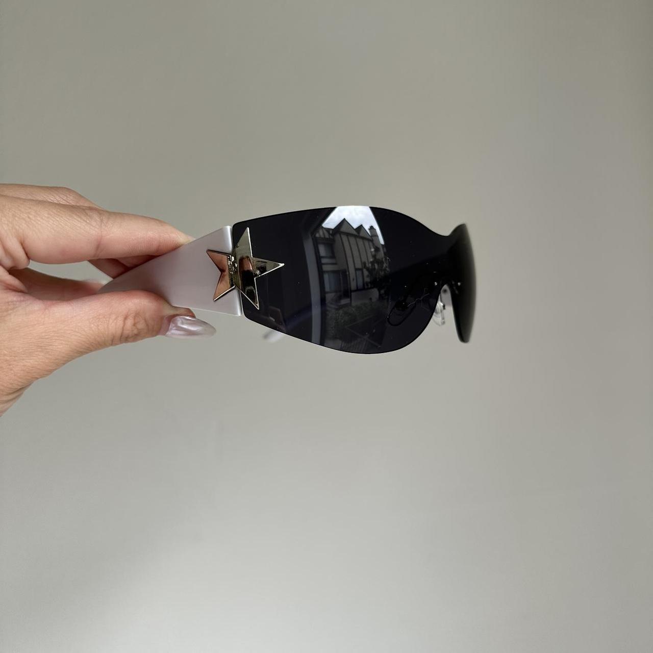 Women's White and Black Sunglasses