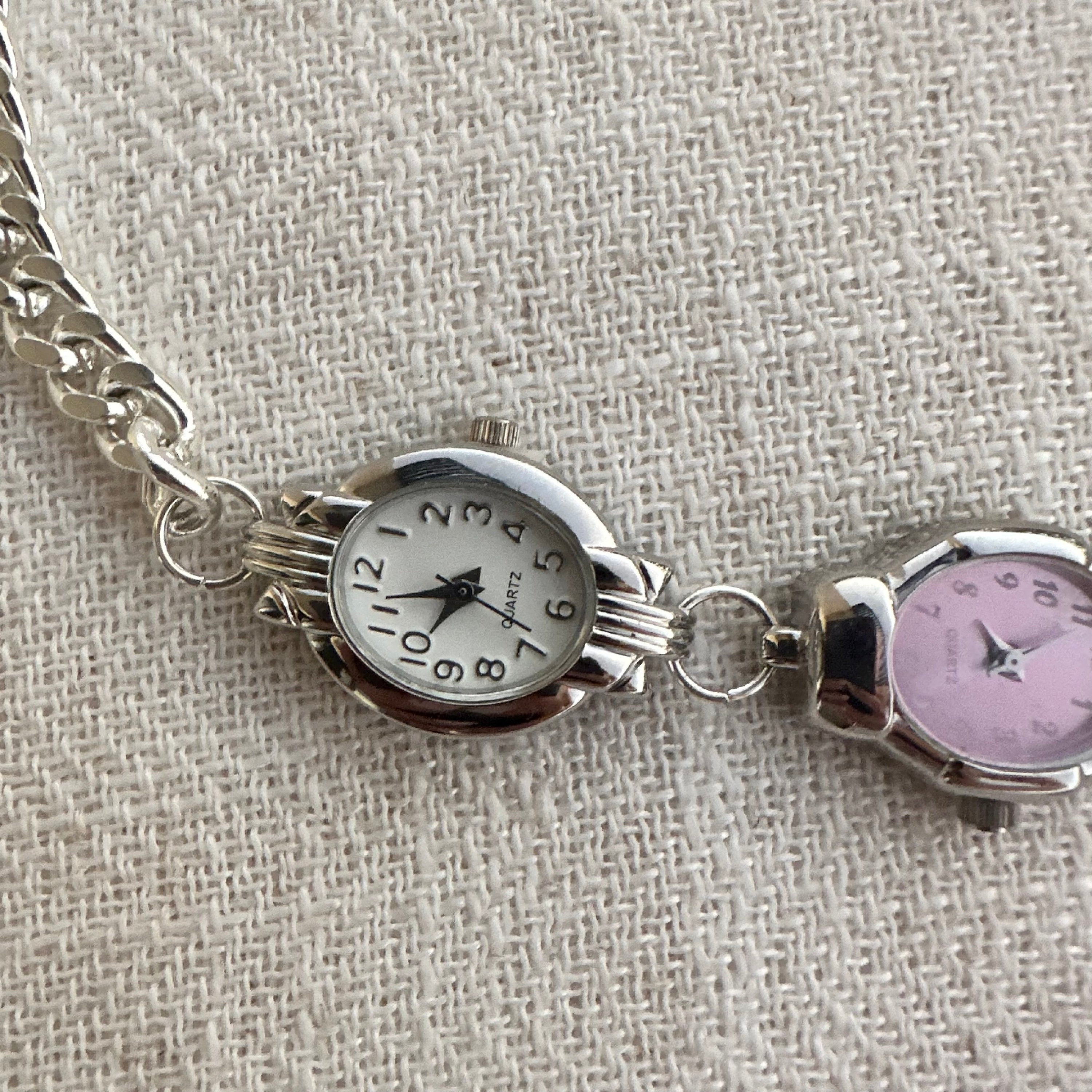 Watch Choker Necklace with Three Different Watch Faced