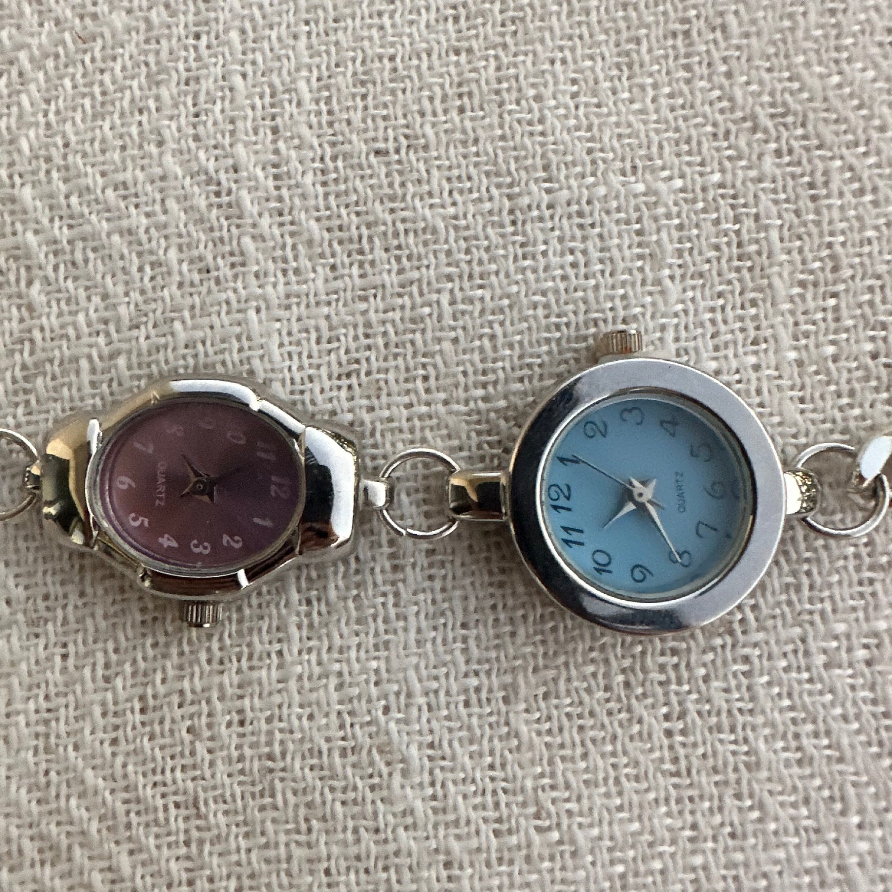 Watch Choker Necklace with Three Different Watch Faced