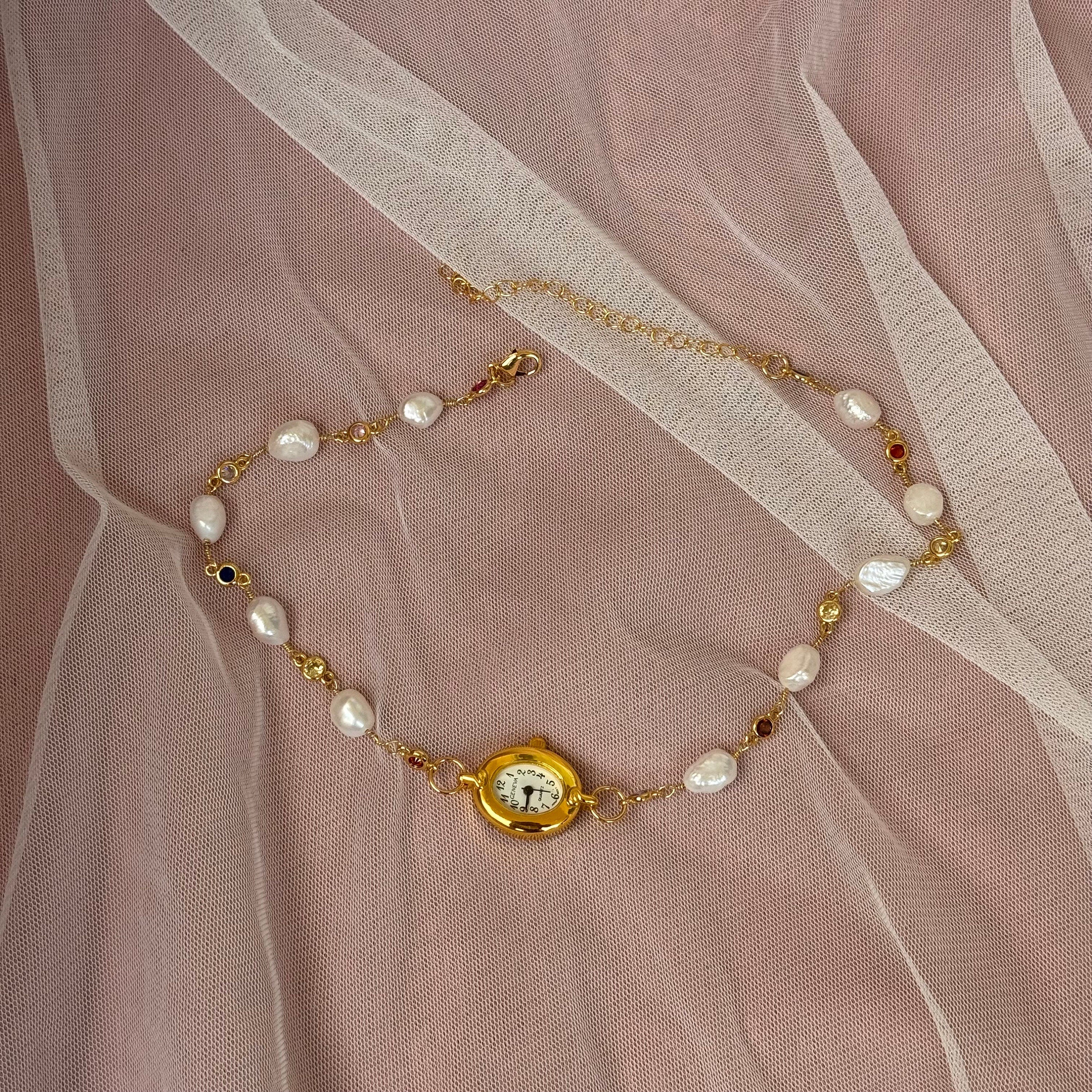 Freshwater Pearl Watch Choker Necklace