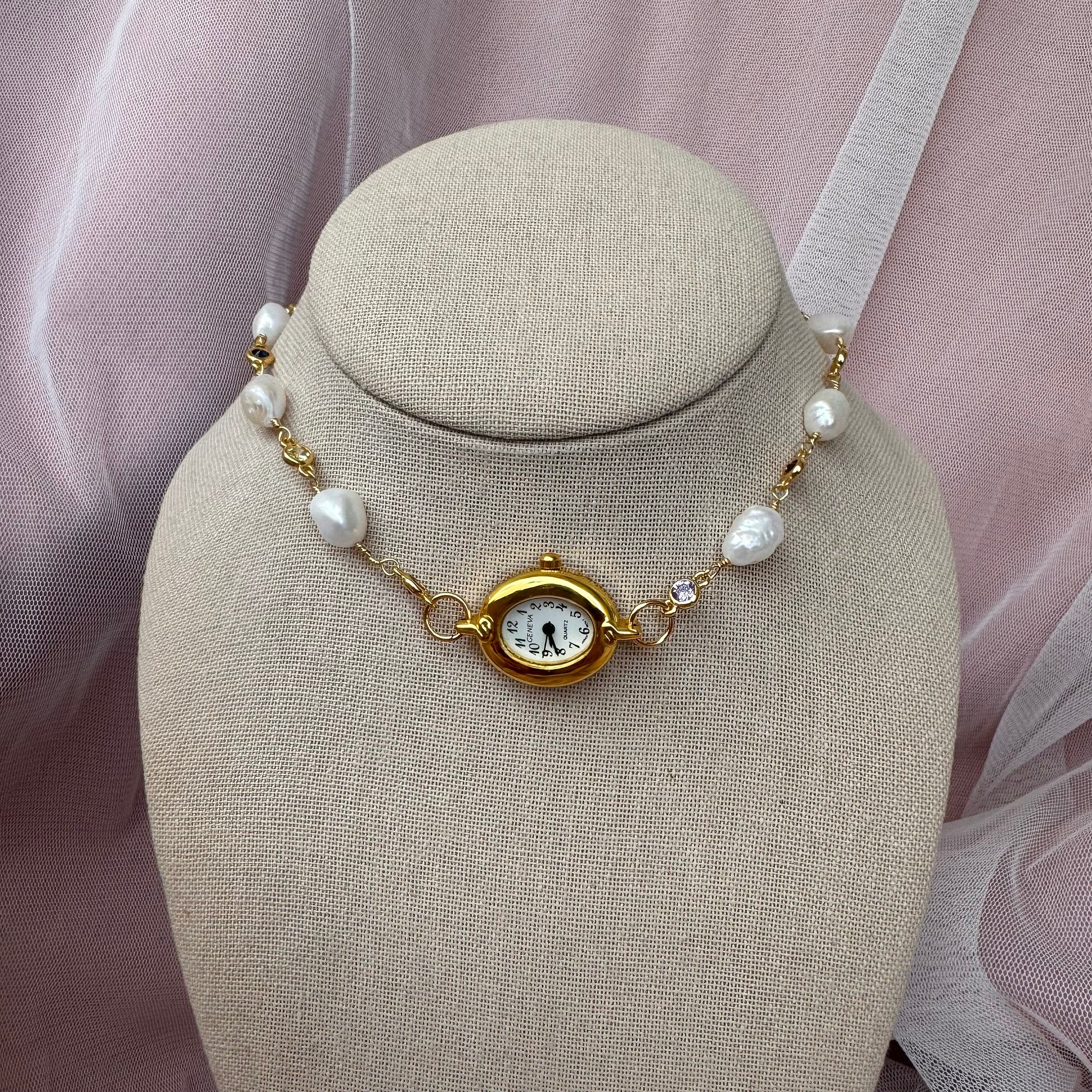 Freshwater Pearl Watch Choker Necklace