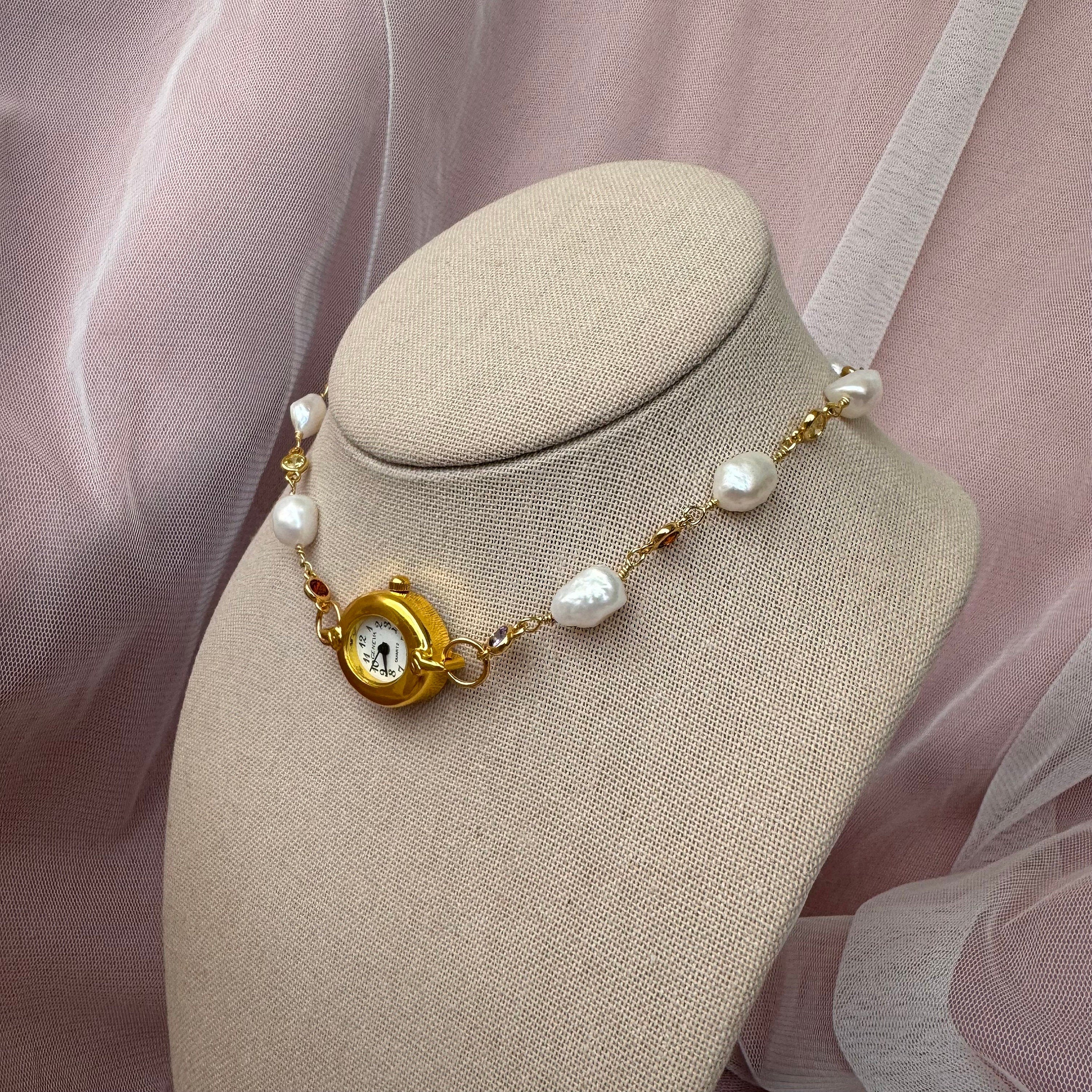 Freshwater Pearl Watch Choker Necklace