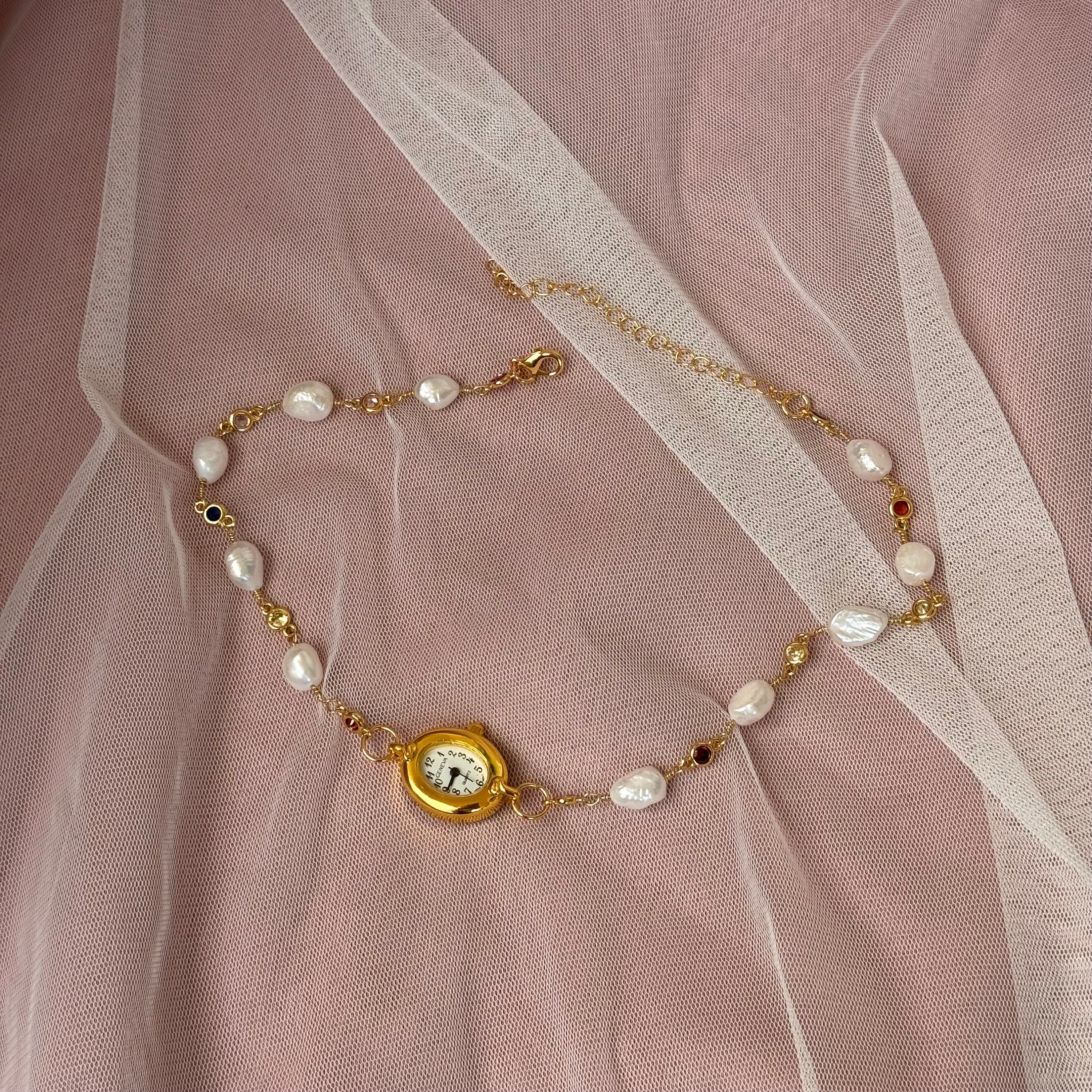 Freshwater Pearl Watch Choker Necklace