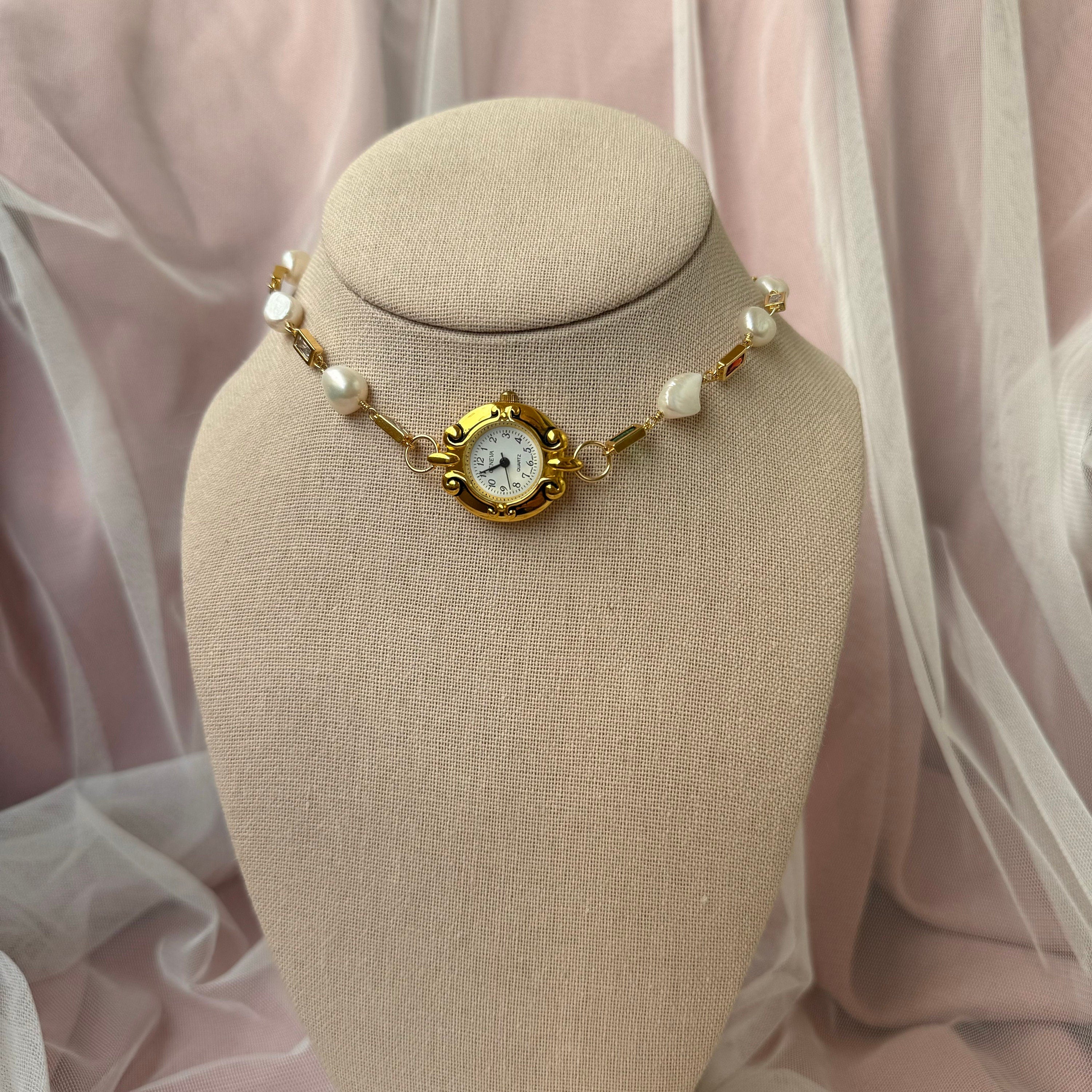 Freshwater Pearl Watch Choker Necklace