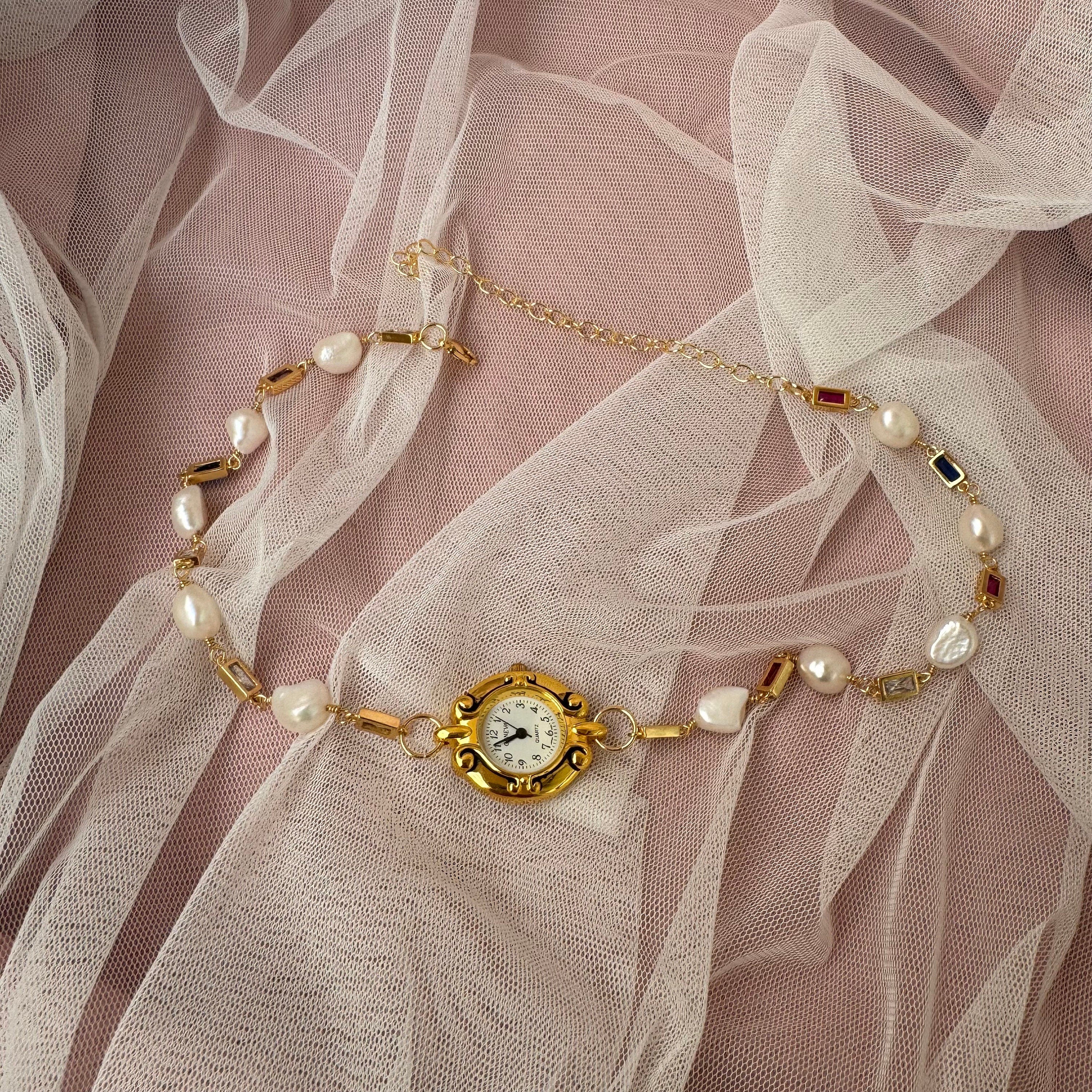 Freshwater Pearl Watch Choker Necklace