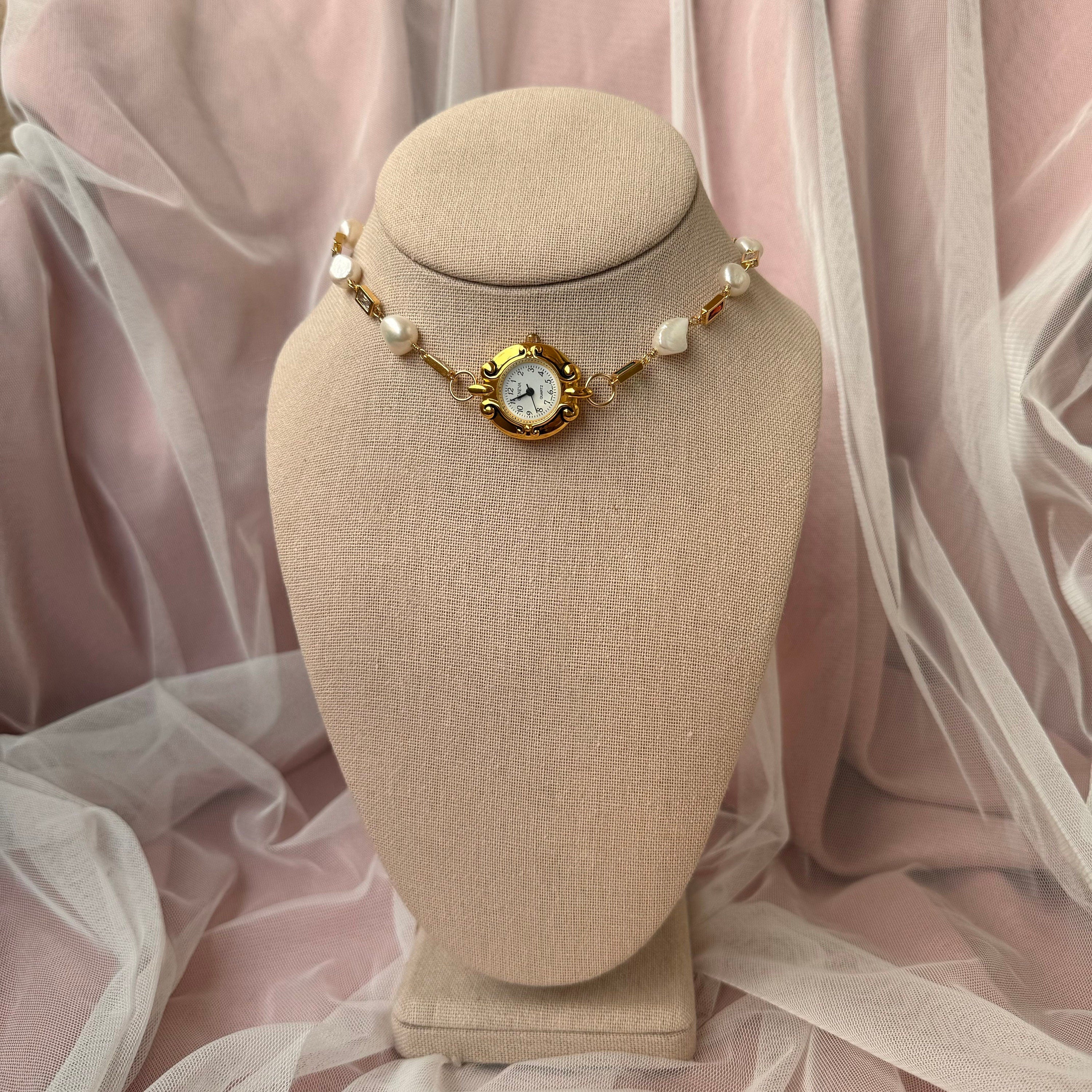 Freshwater Pearl Watch Choker Necklace