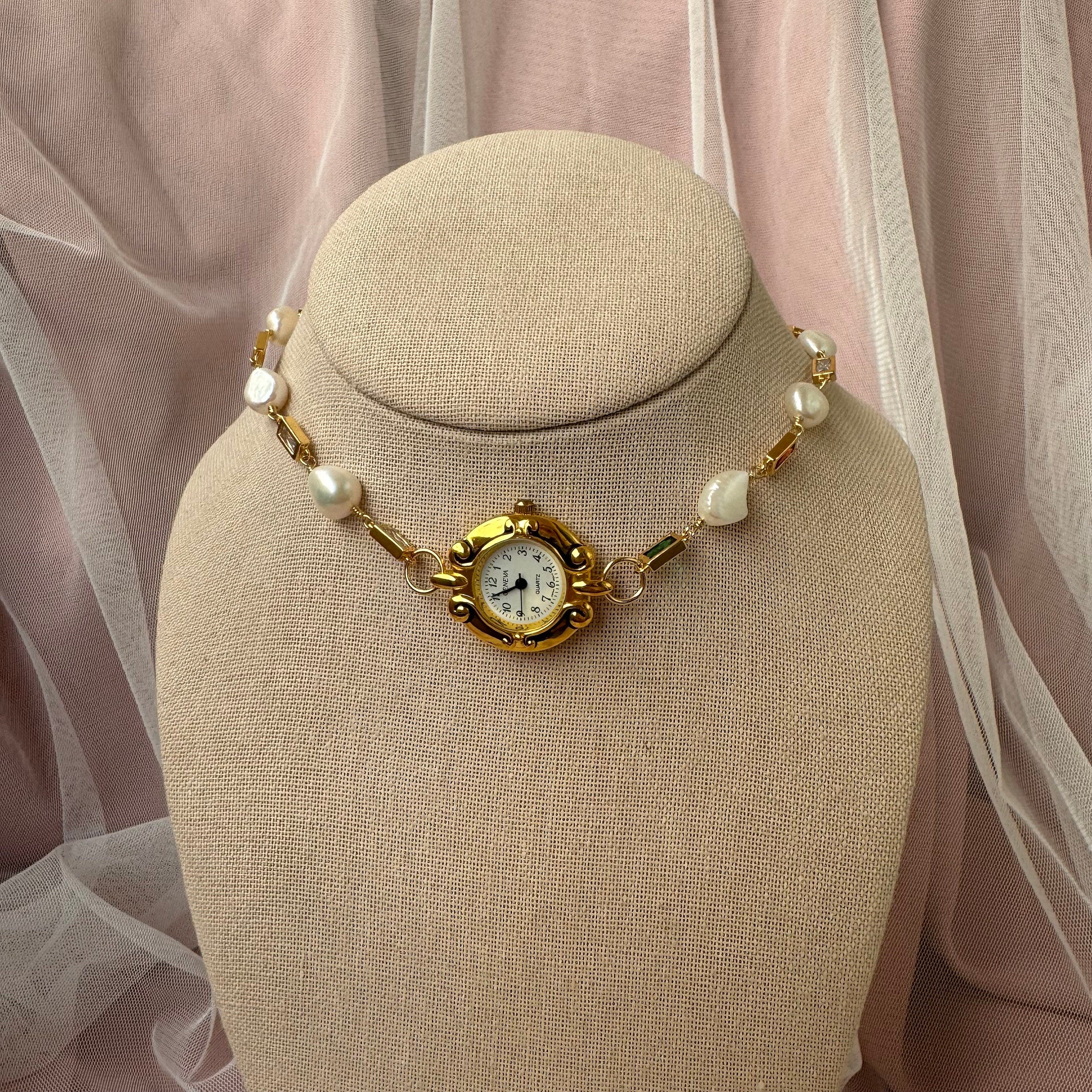 Freshwater Pearl Watch Choker Necklace