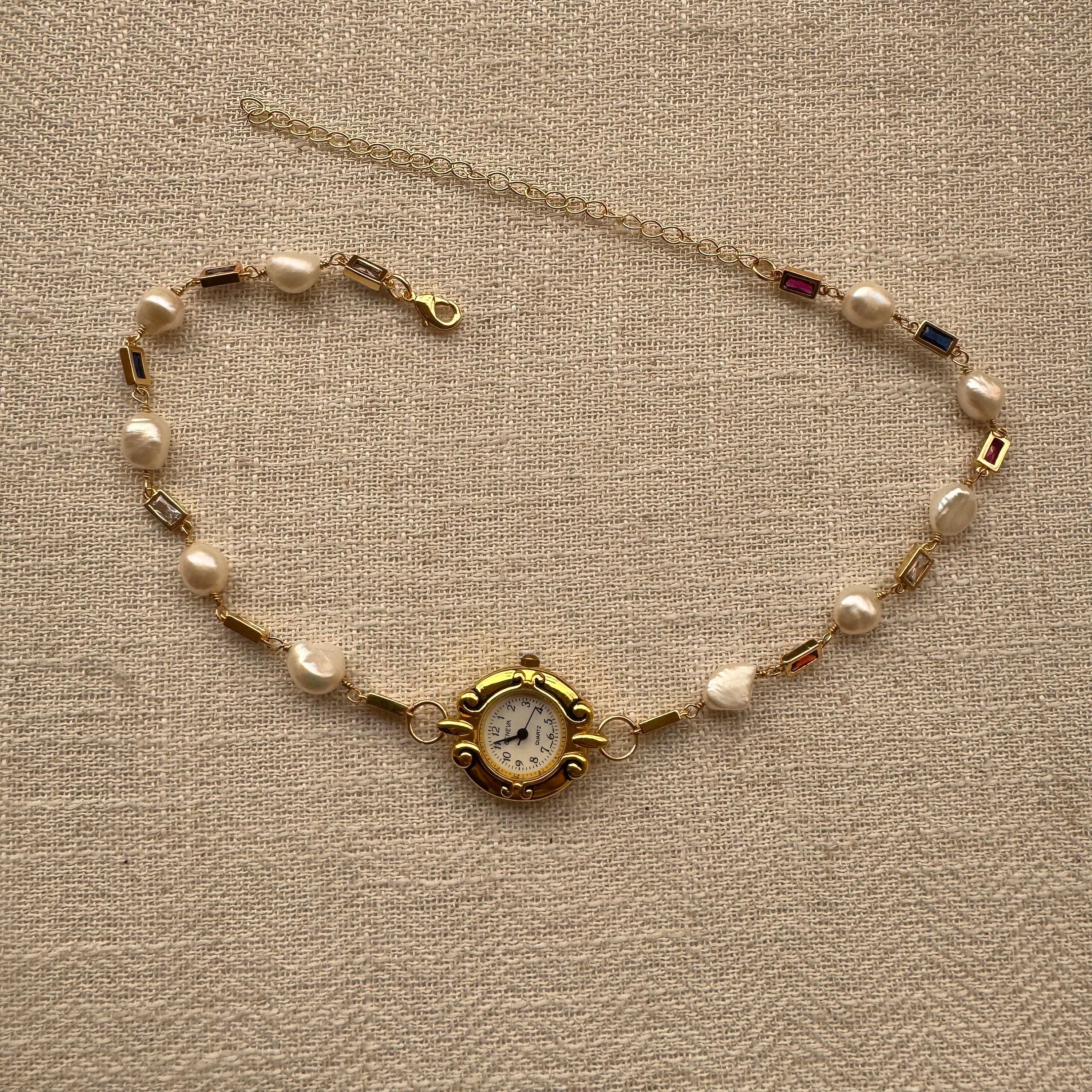 Freshwater Pearl Watch Choker Necklace