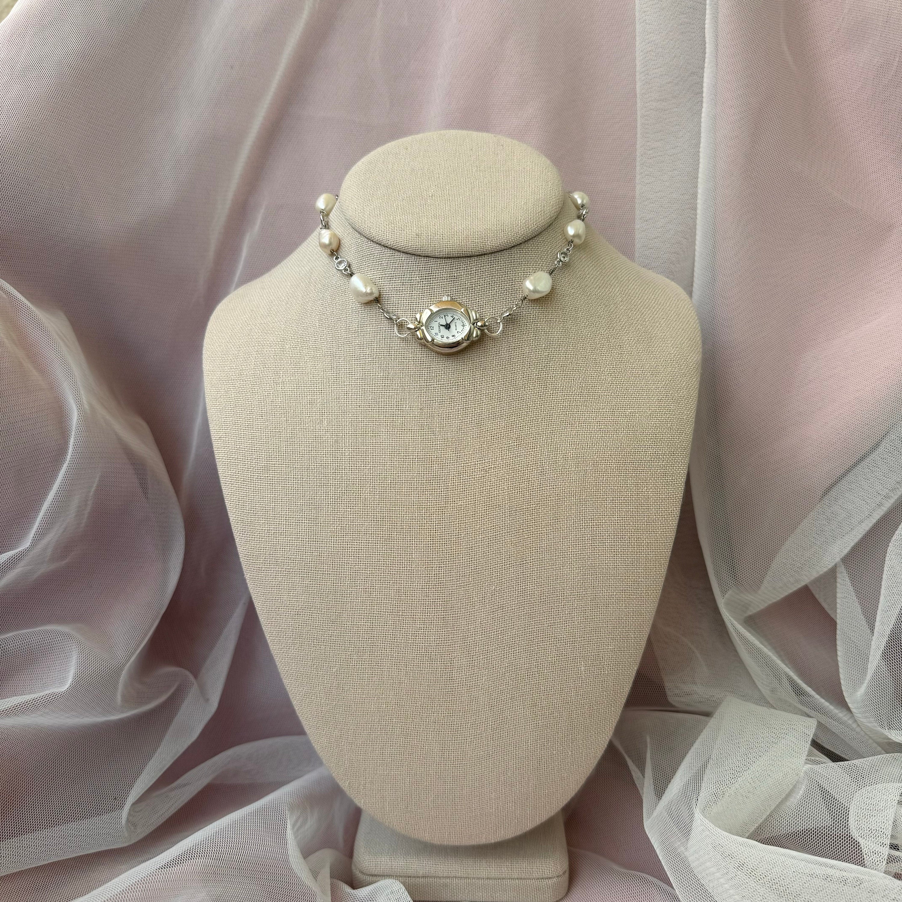 Freshwater Pearl Watch Choker Necklace