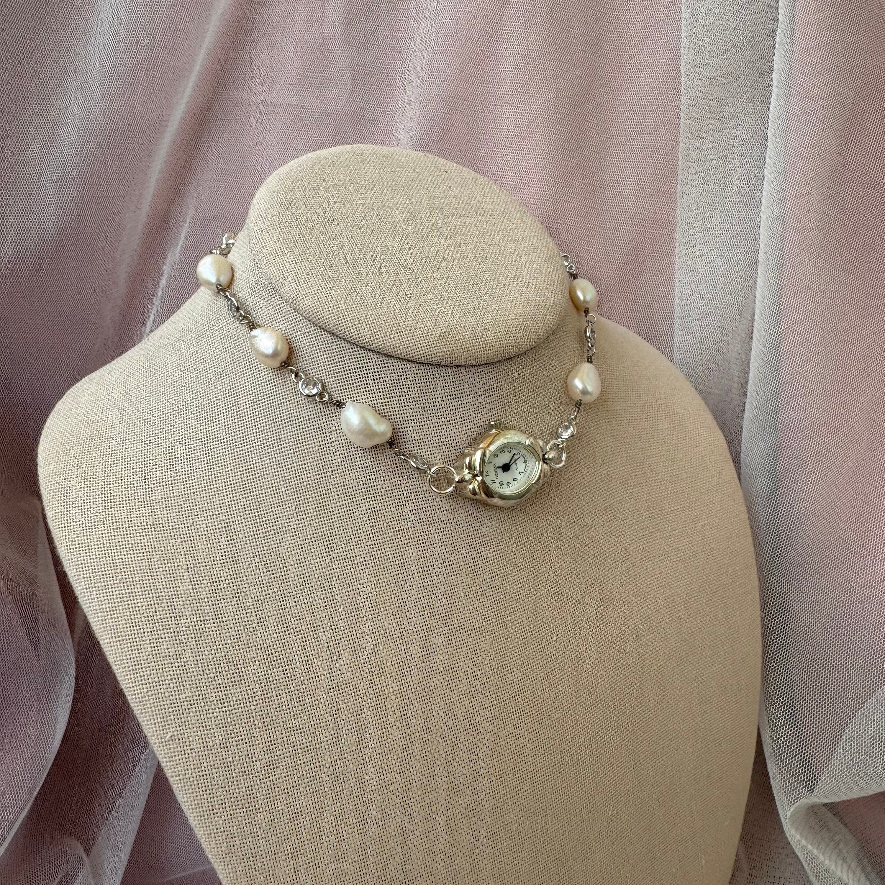 Freshwater Pearl Watch Choker Necklace