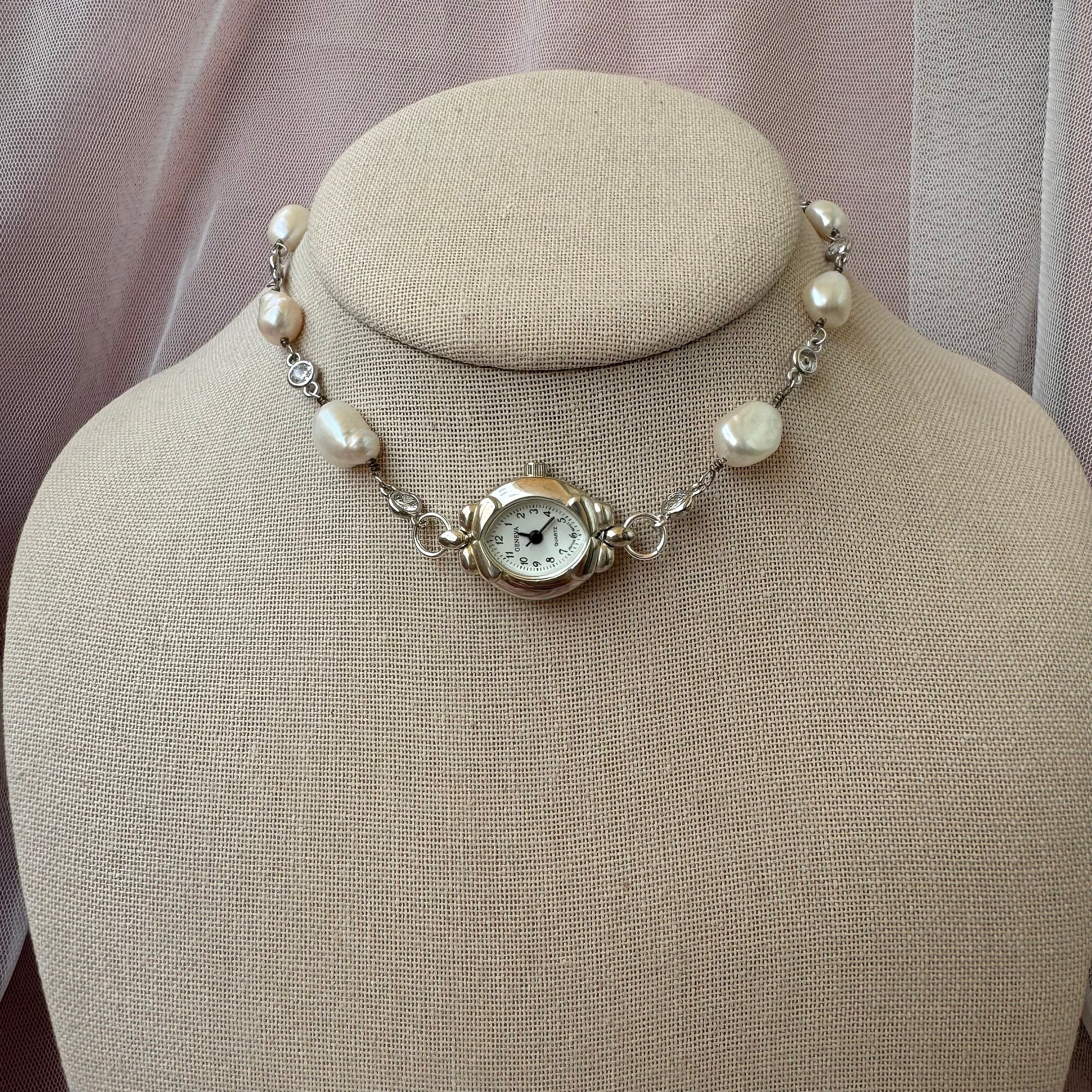 Freshwater Pearl Watch Choker Necklace