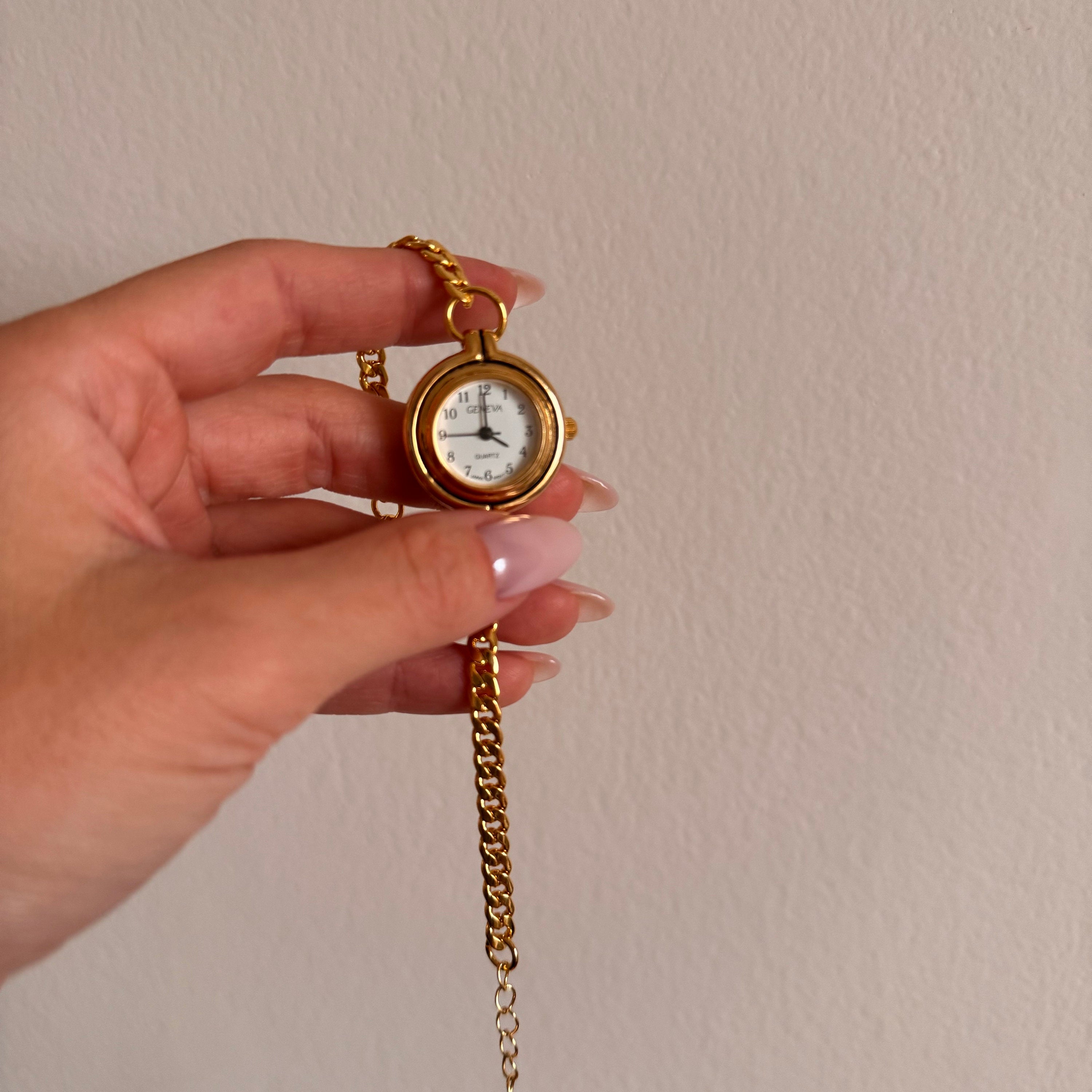 Gold Round Watch Bracelet – Minimalist & Elegant Handmade Jewelry for Women
