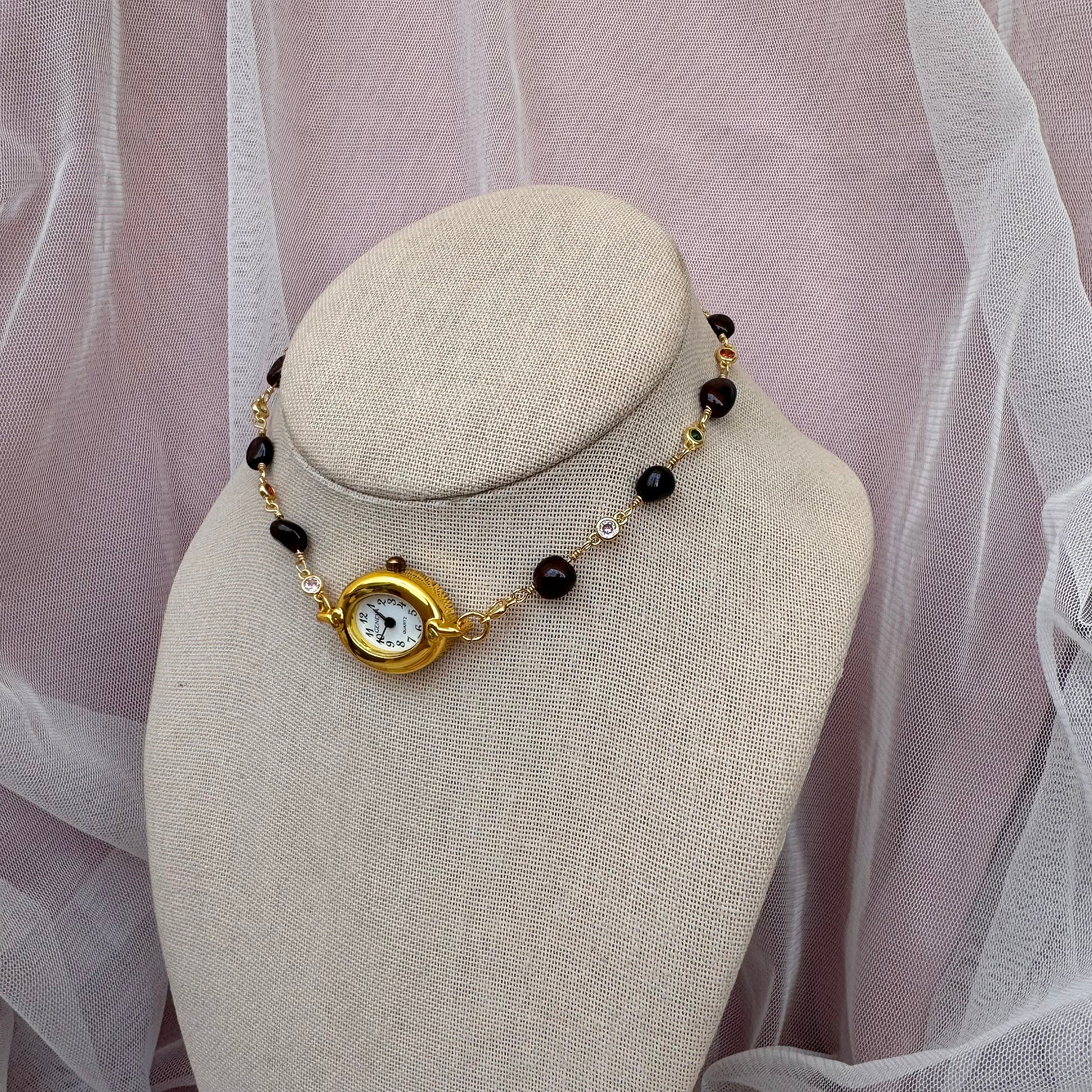 Onyx Watch Choker Necklace