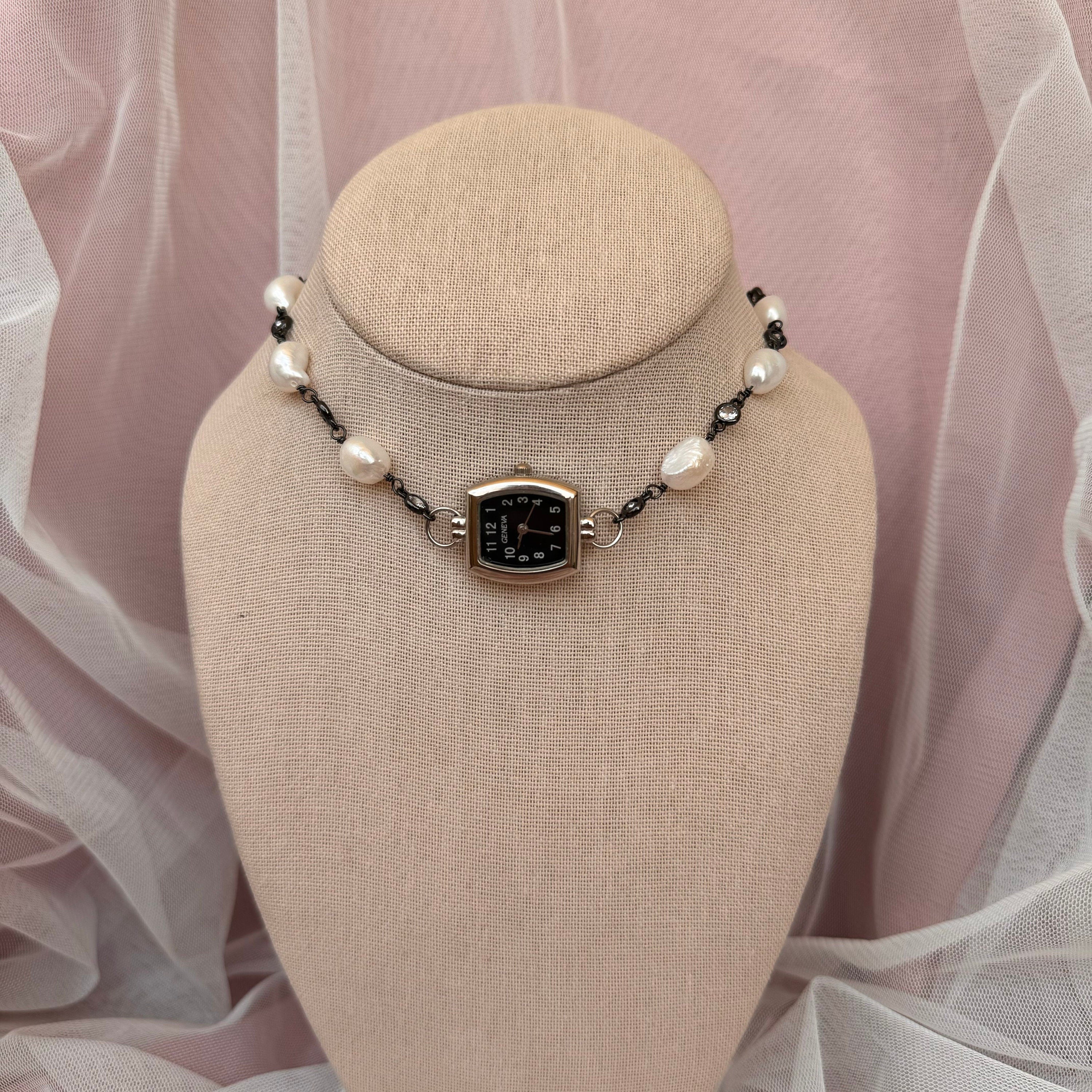 Freshwater Pearl Watch Choker Necklace