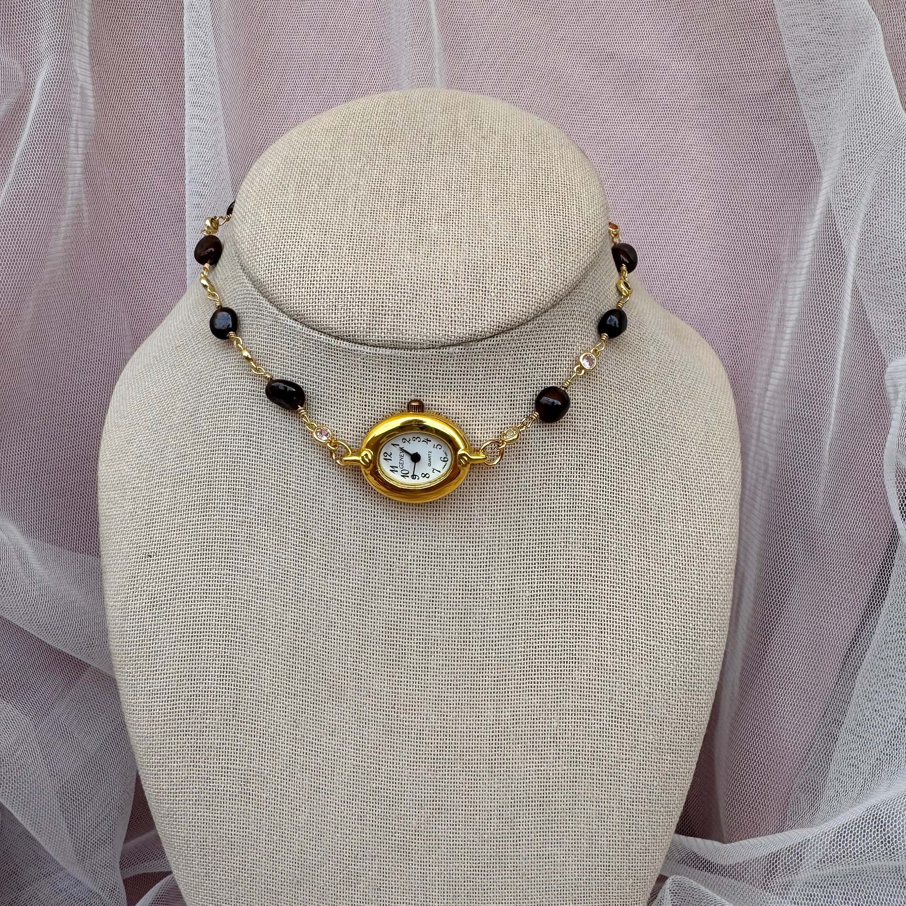 Onyx Watch Choker Necklace