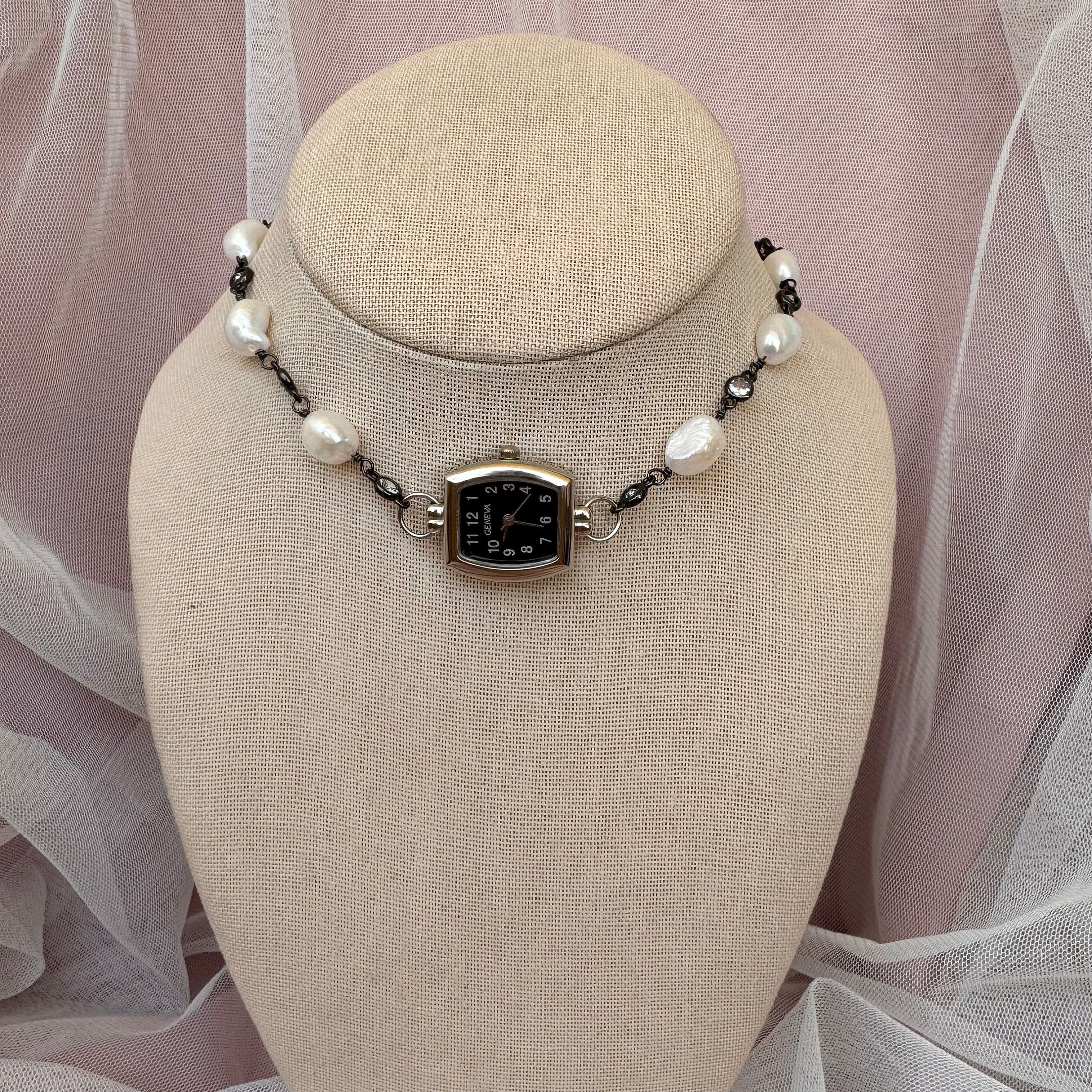 Freshwater Pearl Watch Choker Necklace