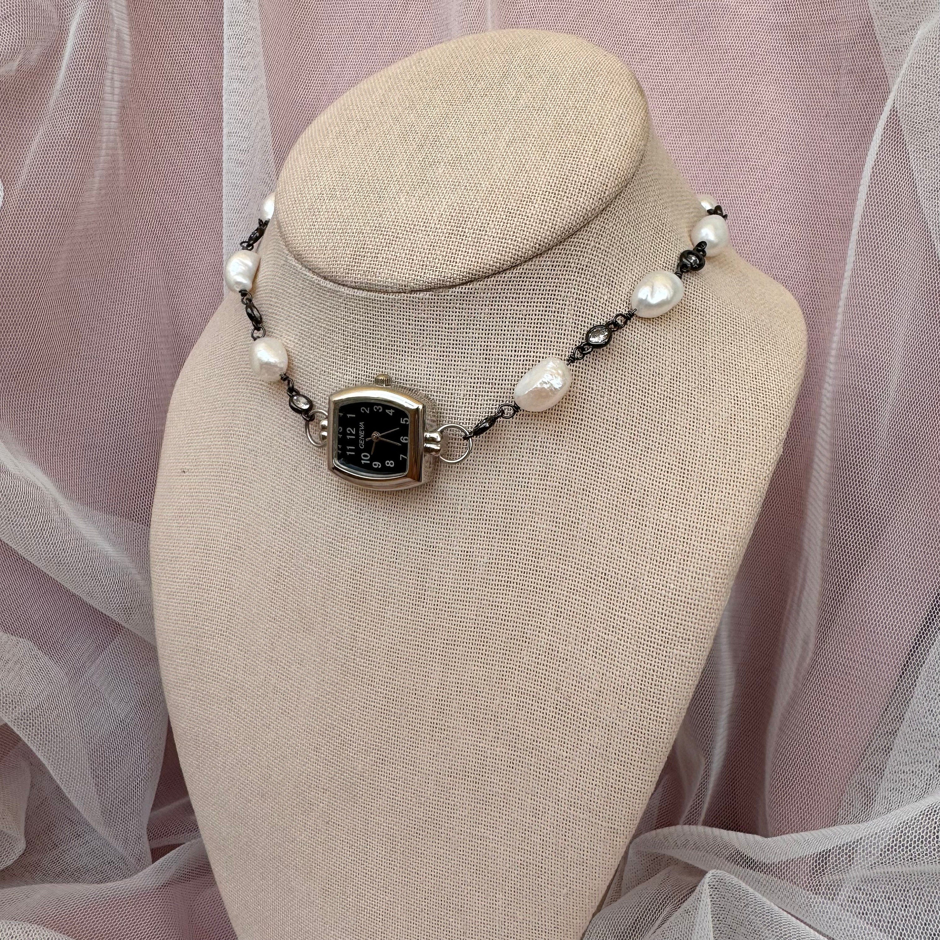 Freshwater Pearl Watch Choker Necklace