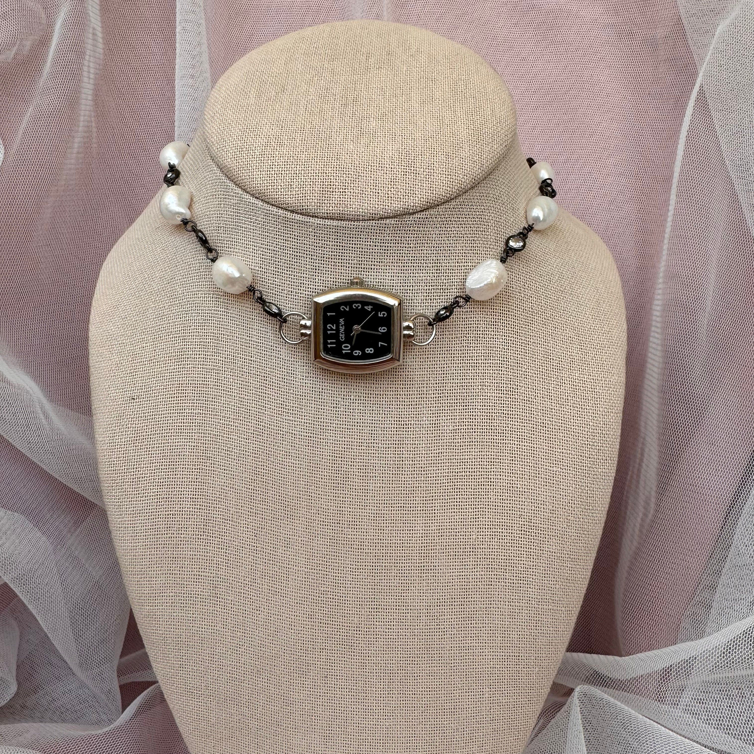 Freshwater Pearl Watch Choker Necklace