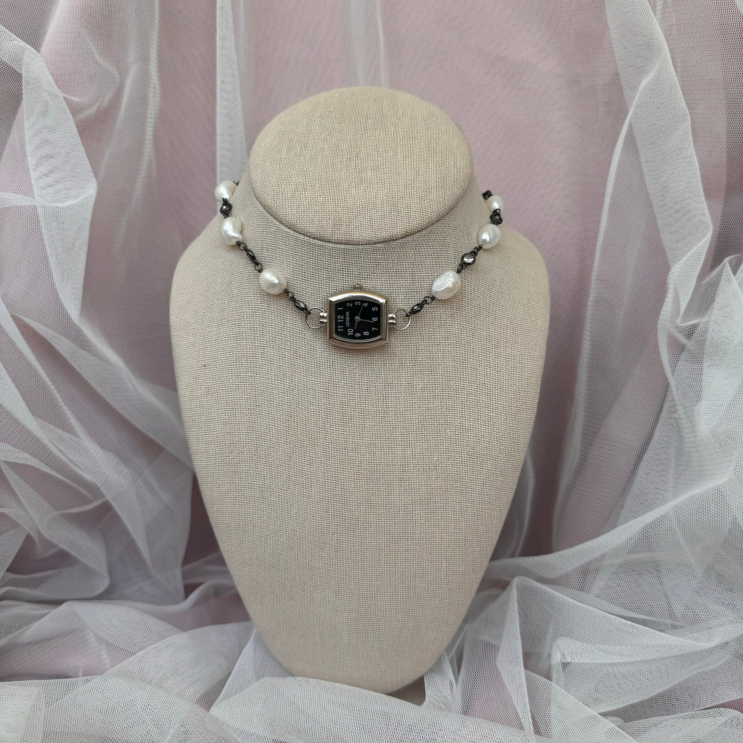 Freshwater Pearl Watch Choker Necklace