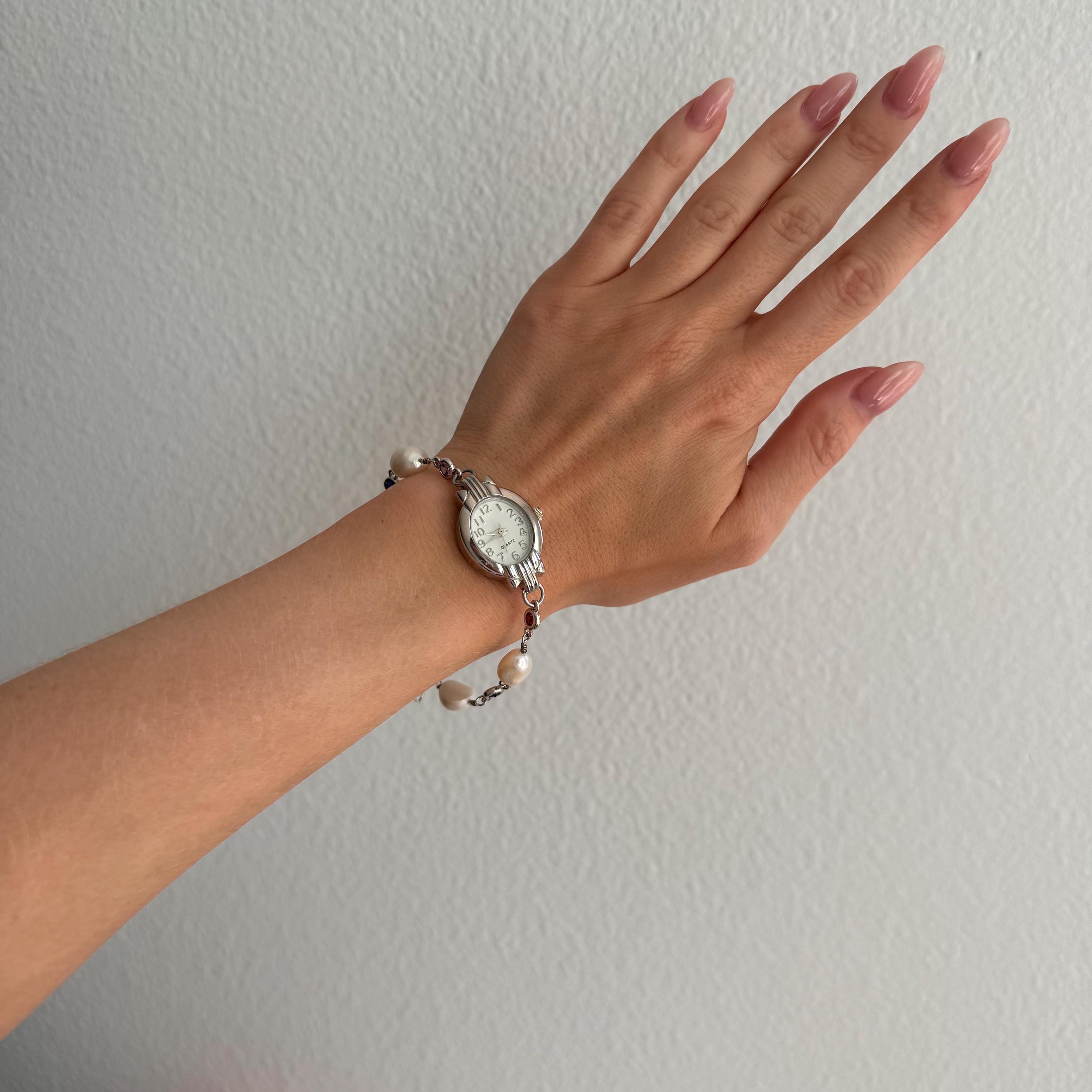 Handmade Pearl Watch Bracelet – Elegant & Unique Jewelry for Women