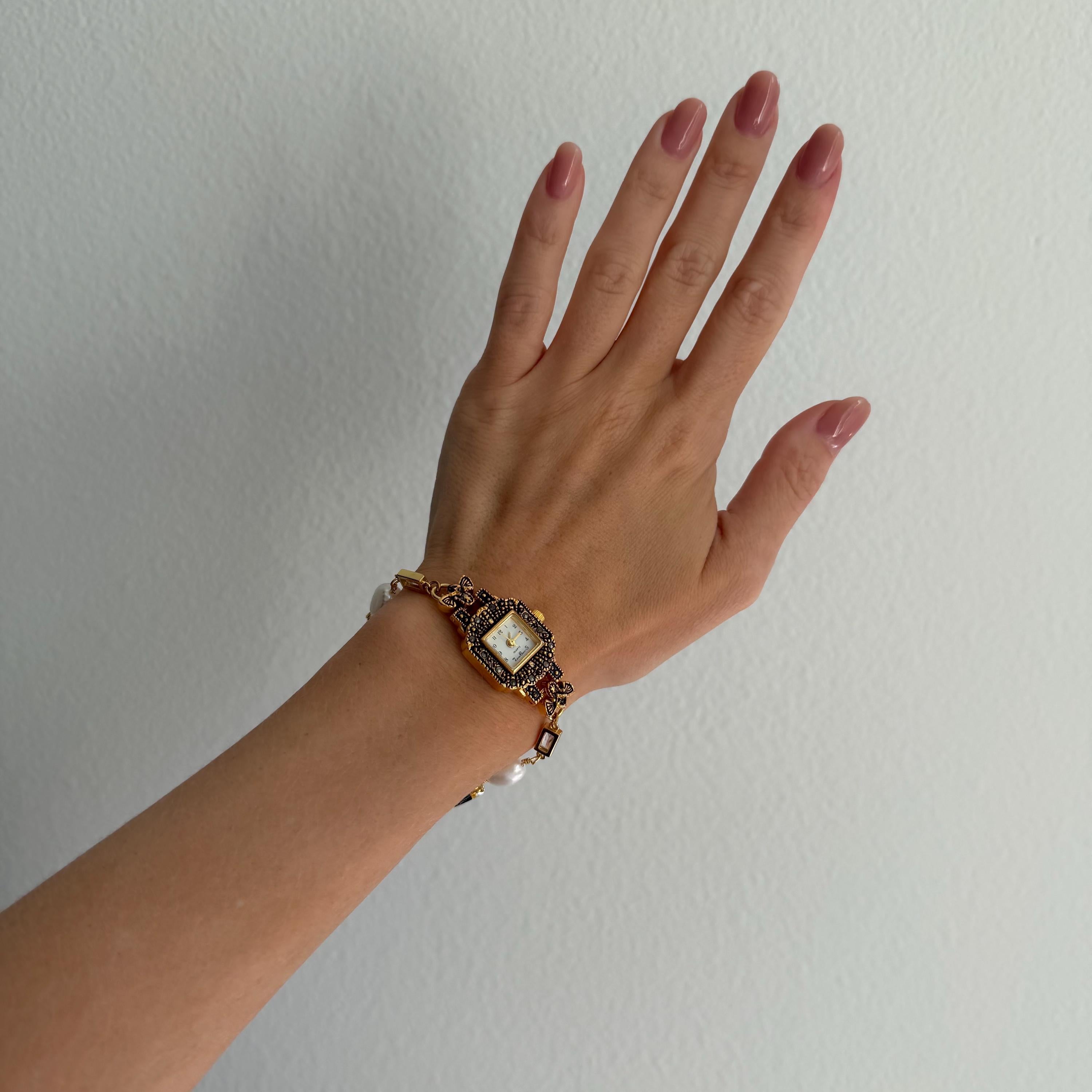 Handmade Pearl Watch Bracelet – Elegant & Unique Jewelry for Women