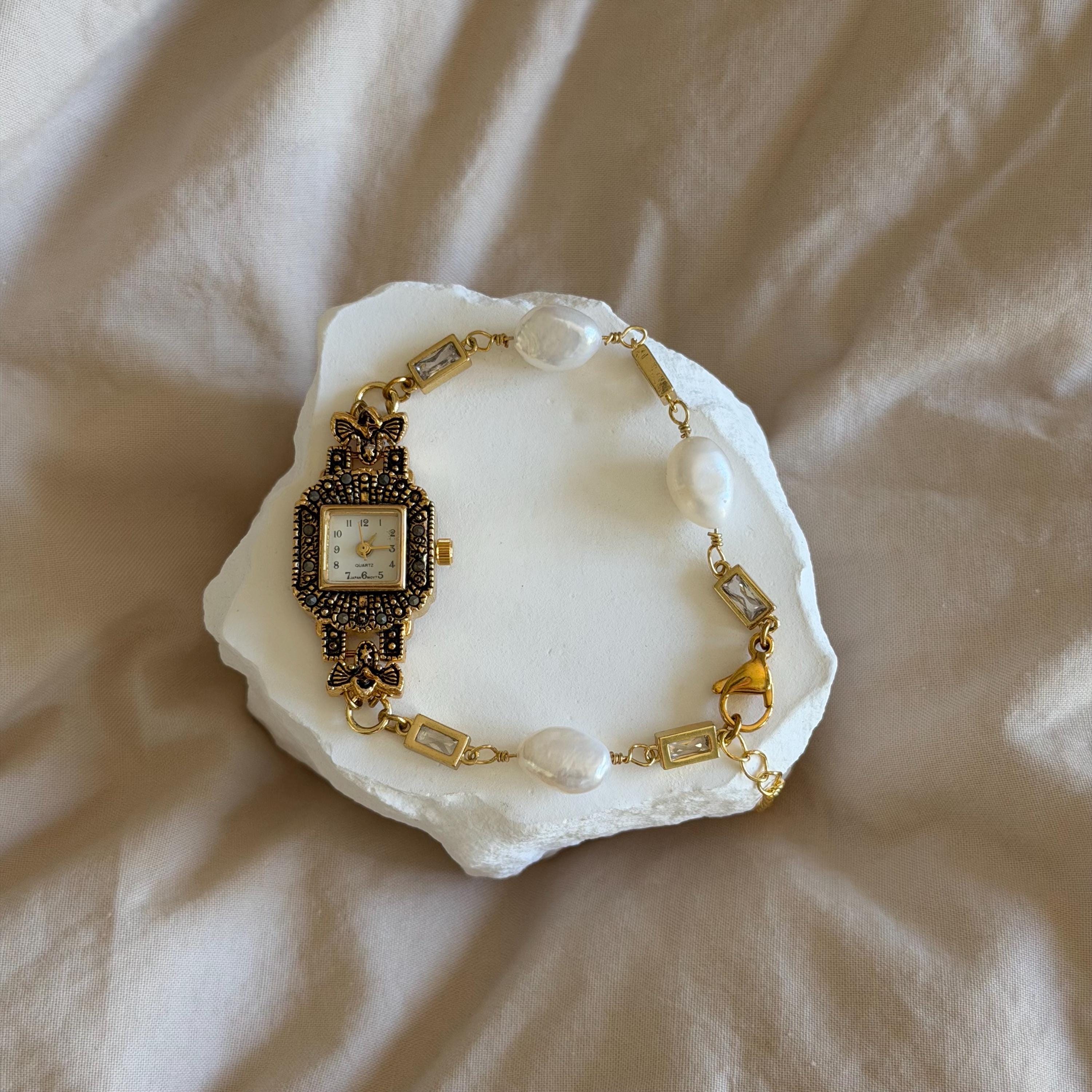 Handmade Pearl Watch Bracelet – Elegant & Unique Jewelry for Women
