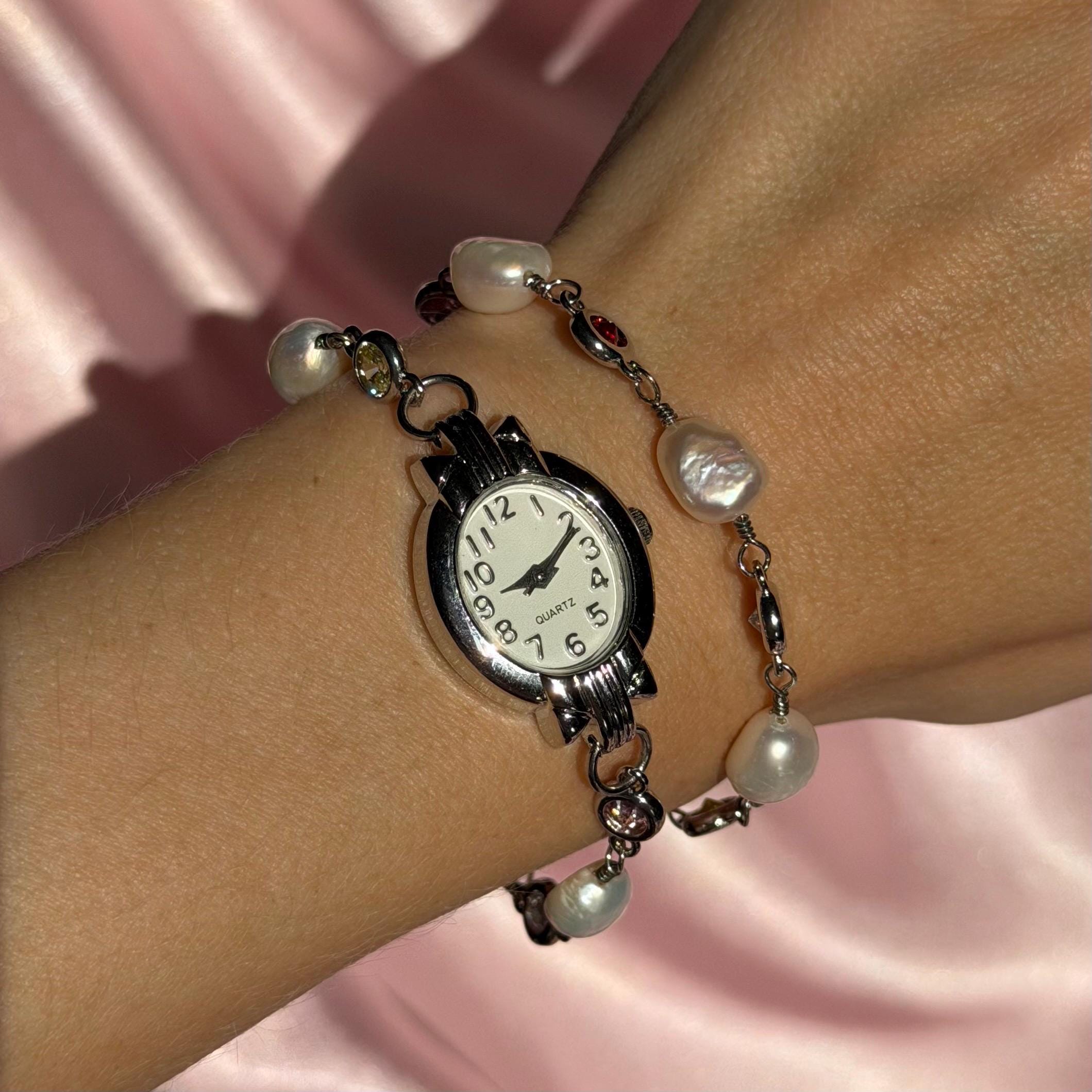 Handmade Pearl Watch Bracelet – Elegant & Unique Jewelry for Women