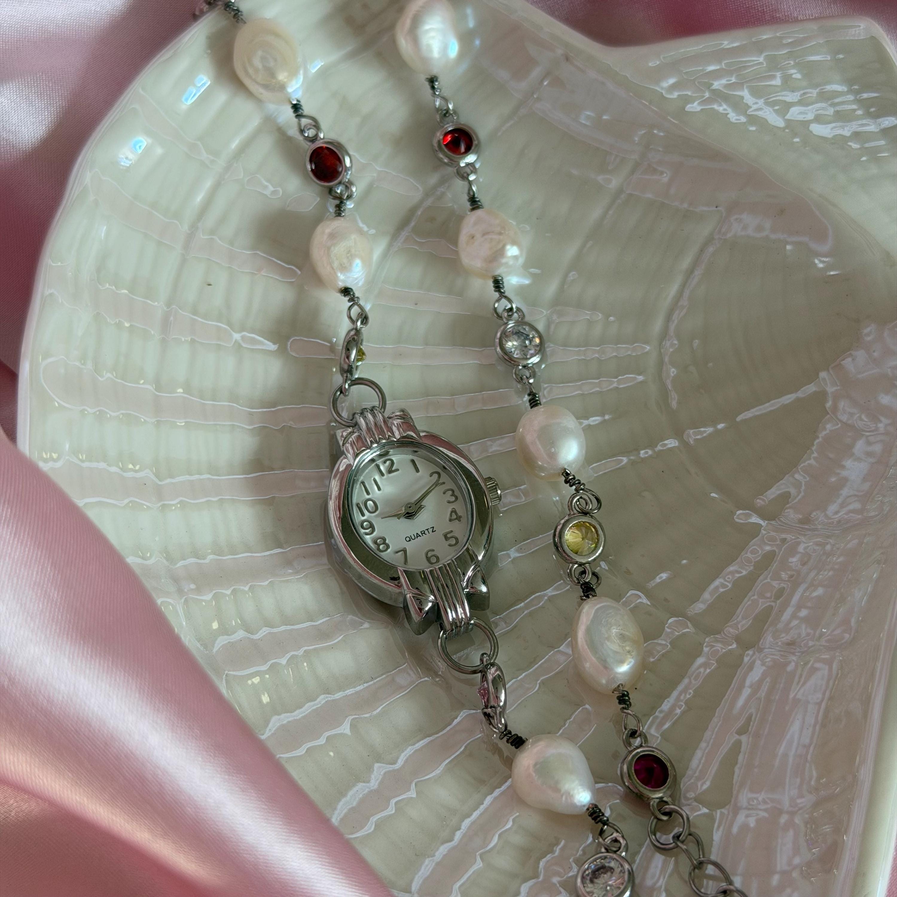 Handmade Pearl Watch Bracelet – Elegant & Unique Jewelry for Women