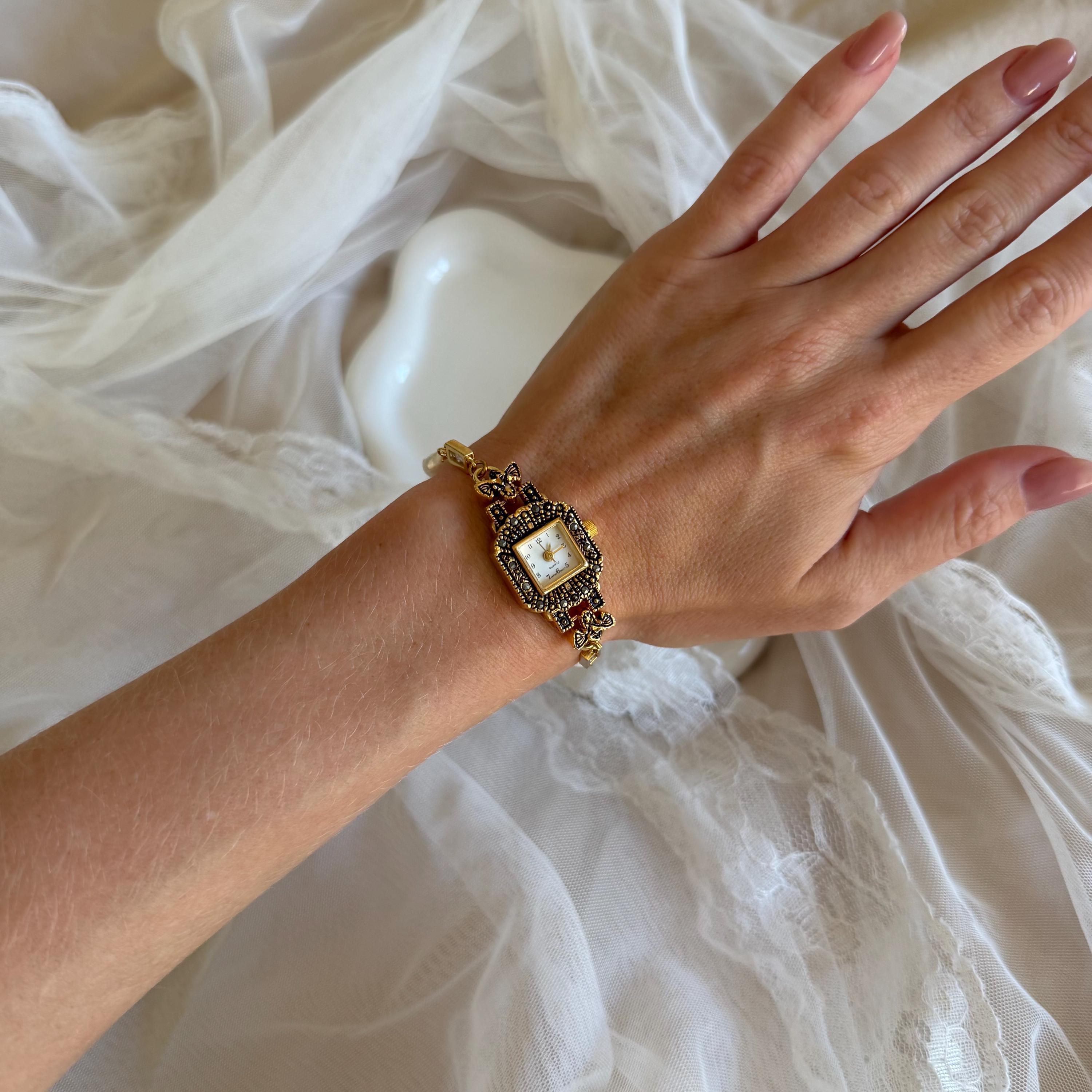 Handmade Pearl Watch Bracelet – Elegant & Unique Jewelry for Women