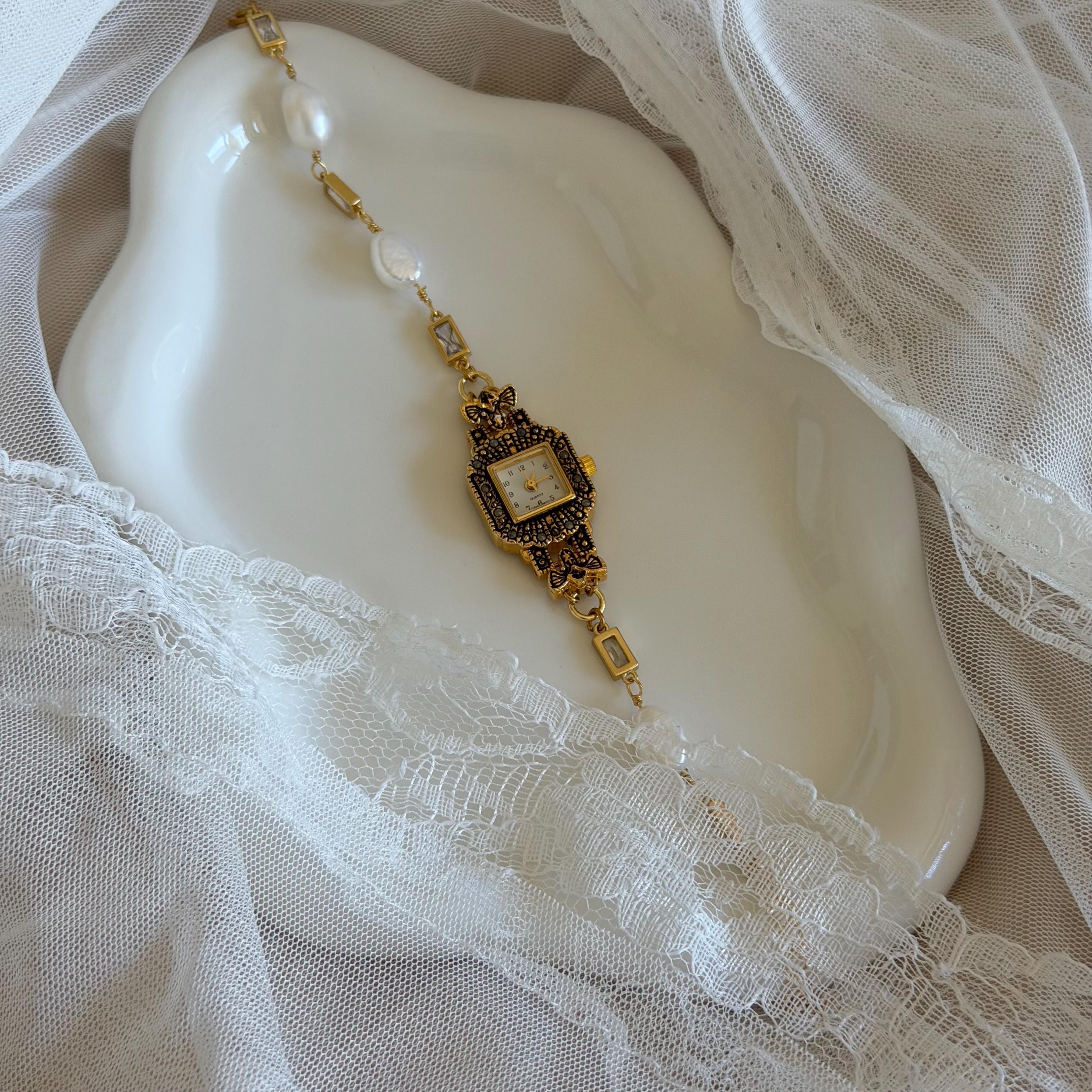 Handmade Pearl Watch Bracelet – Elegant & Unique Jewelry for Women