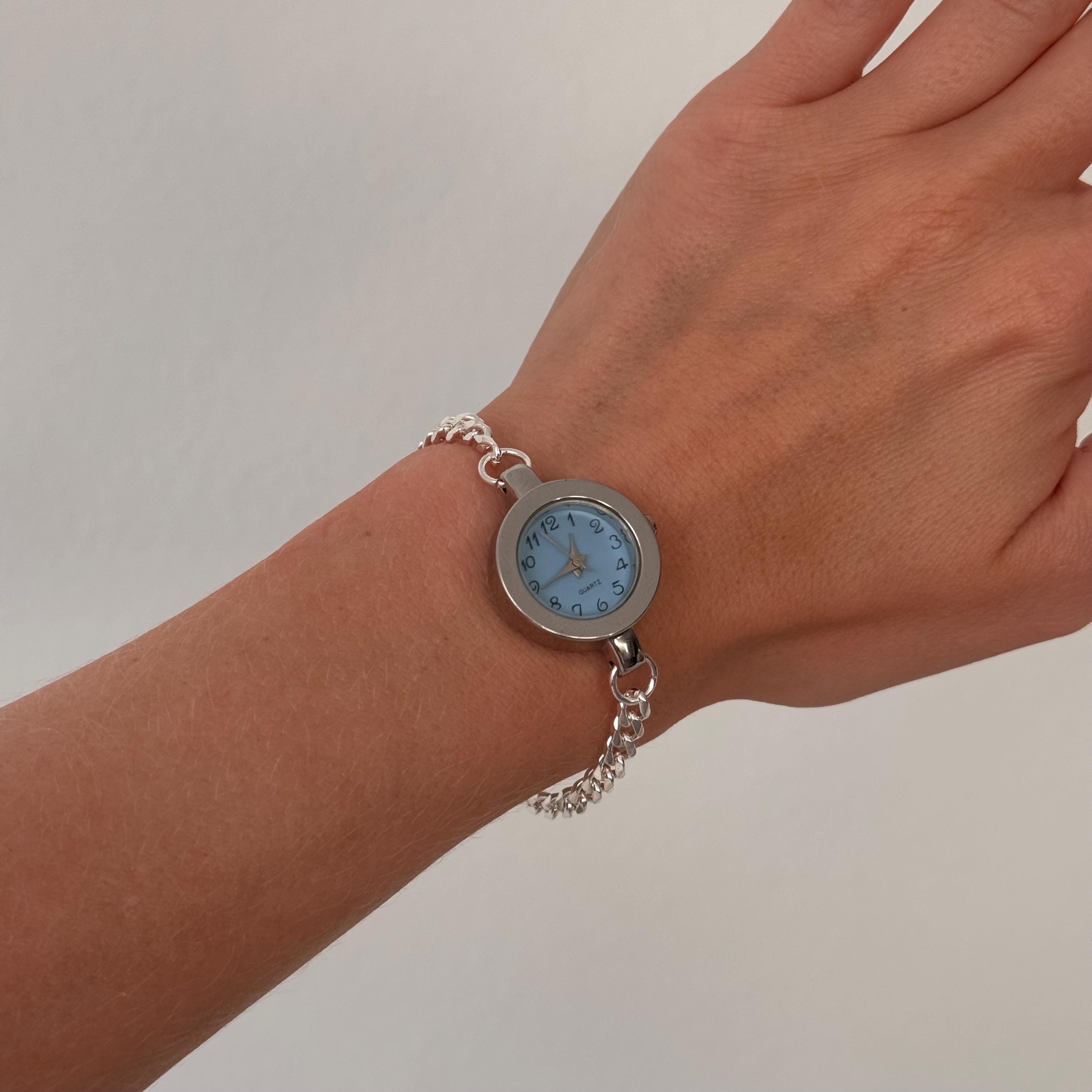 Silver Chain Watch Bracelet • Vintage Style Stainless Steel Women's Watch