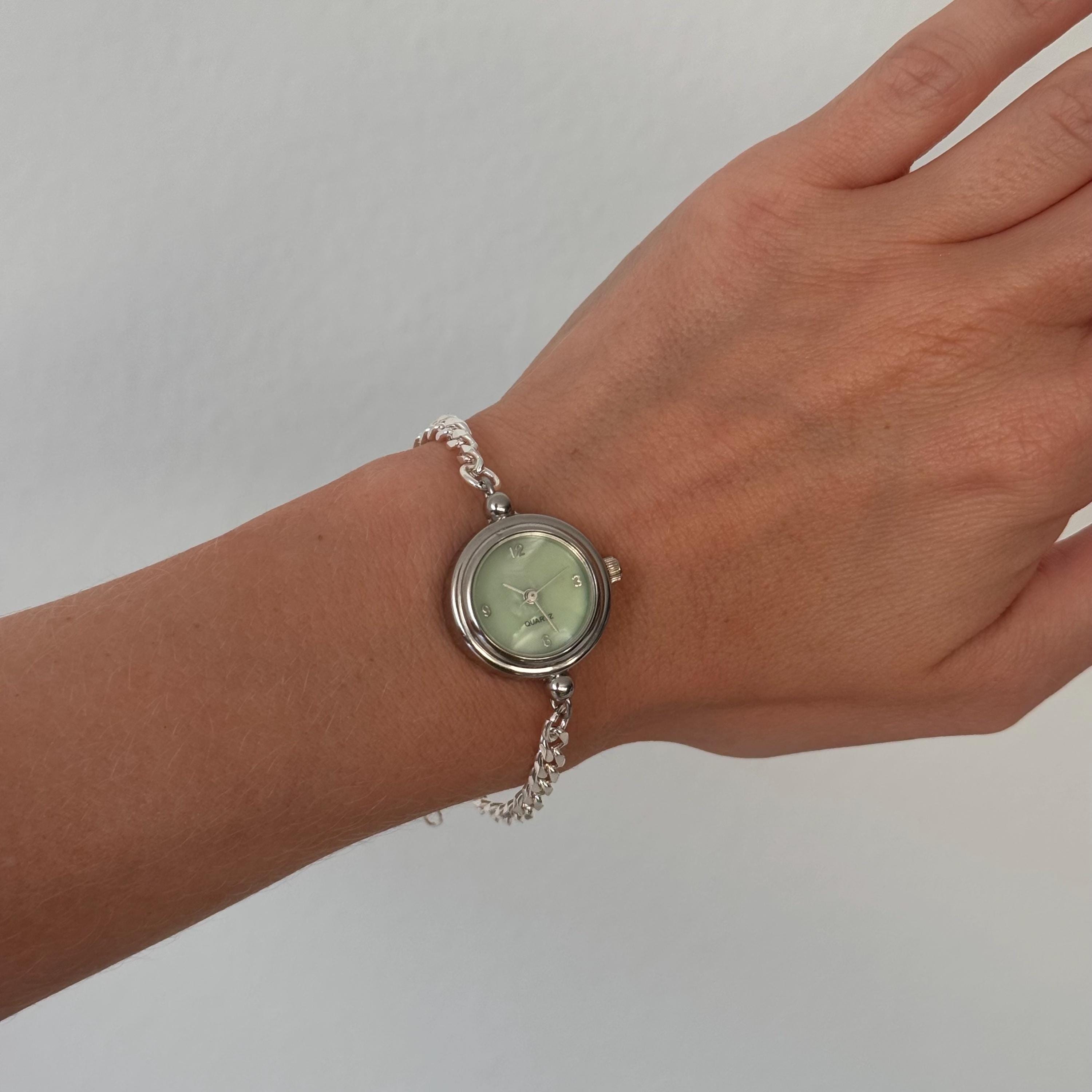 Silver Chain Watch Bracelet • Vintage Style Stainless Steel Women's Watch