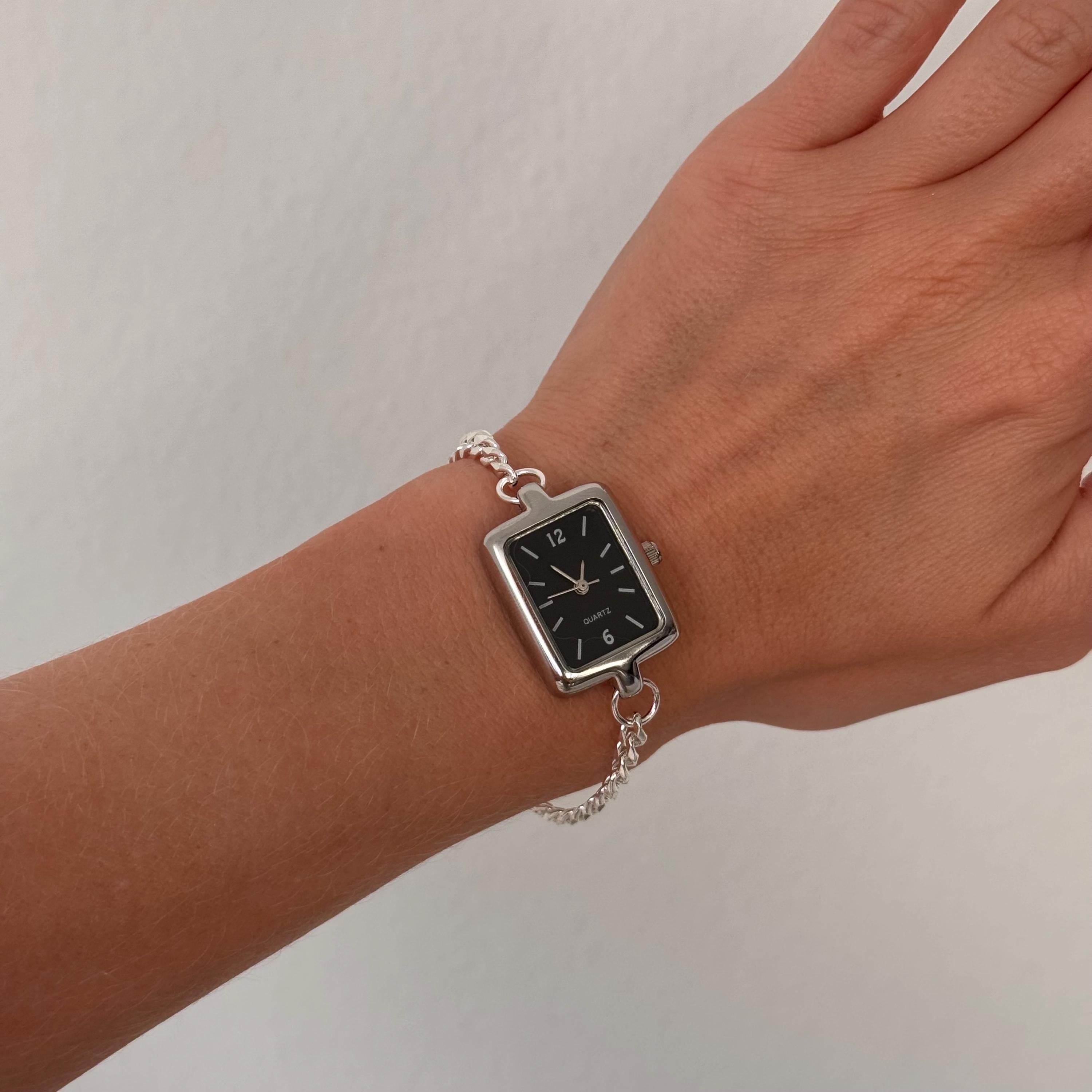 Silver Chain Watch Bracelet • Vintage Style Stainless Steel Women's Watch
