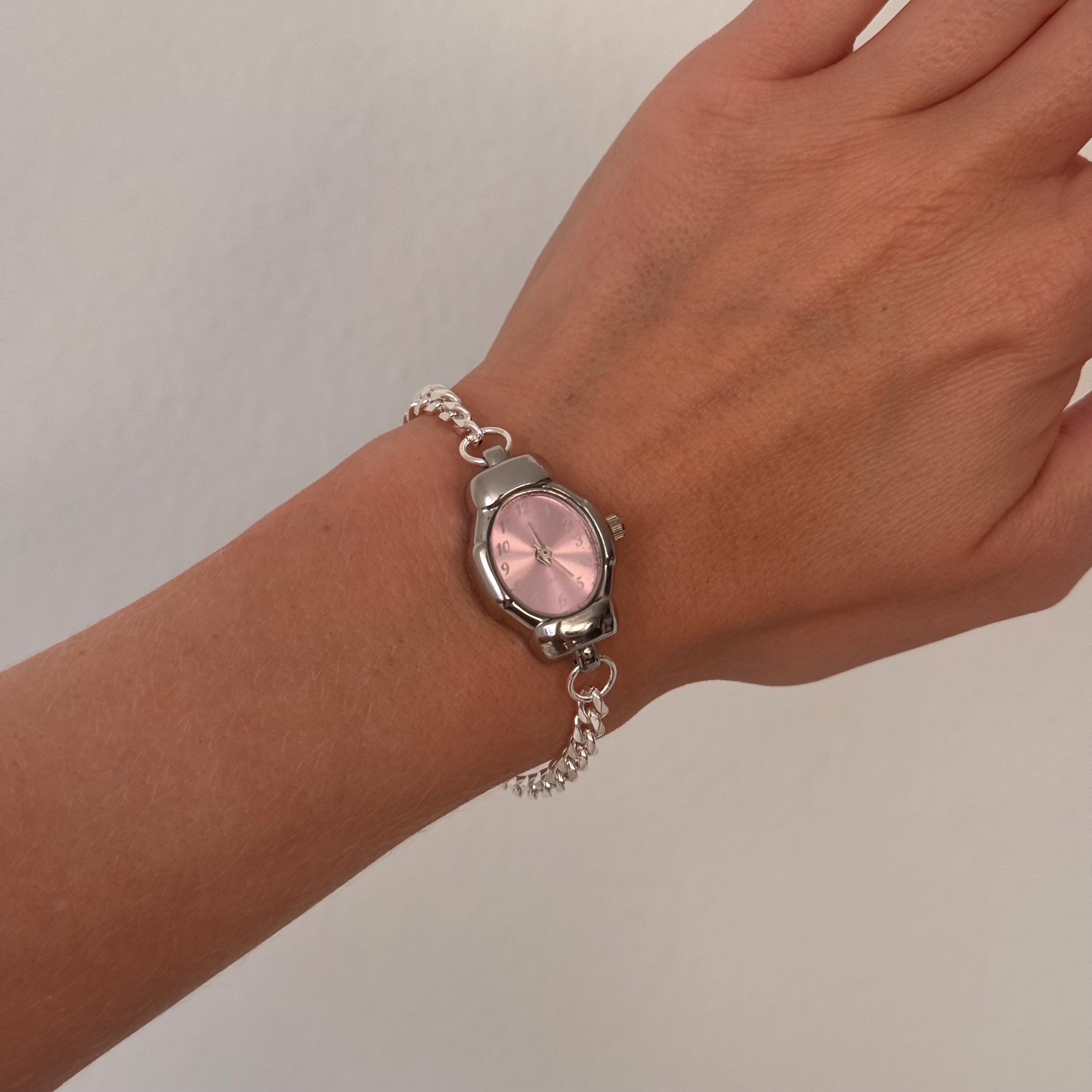 Silver Chain Watch Bracelet • Vintage Style Stainless Steel Women's Watch