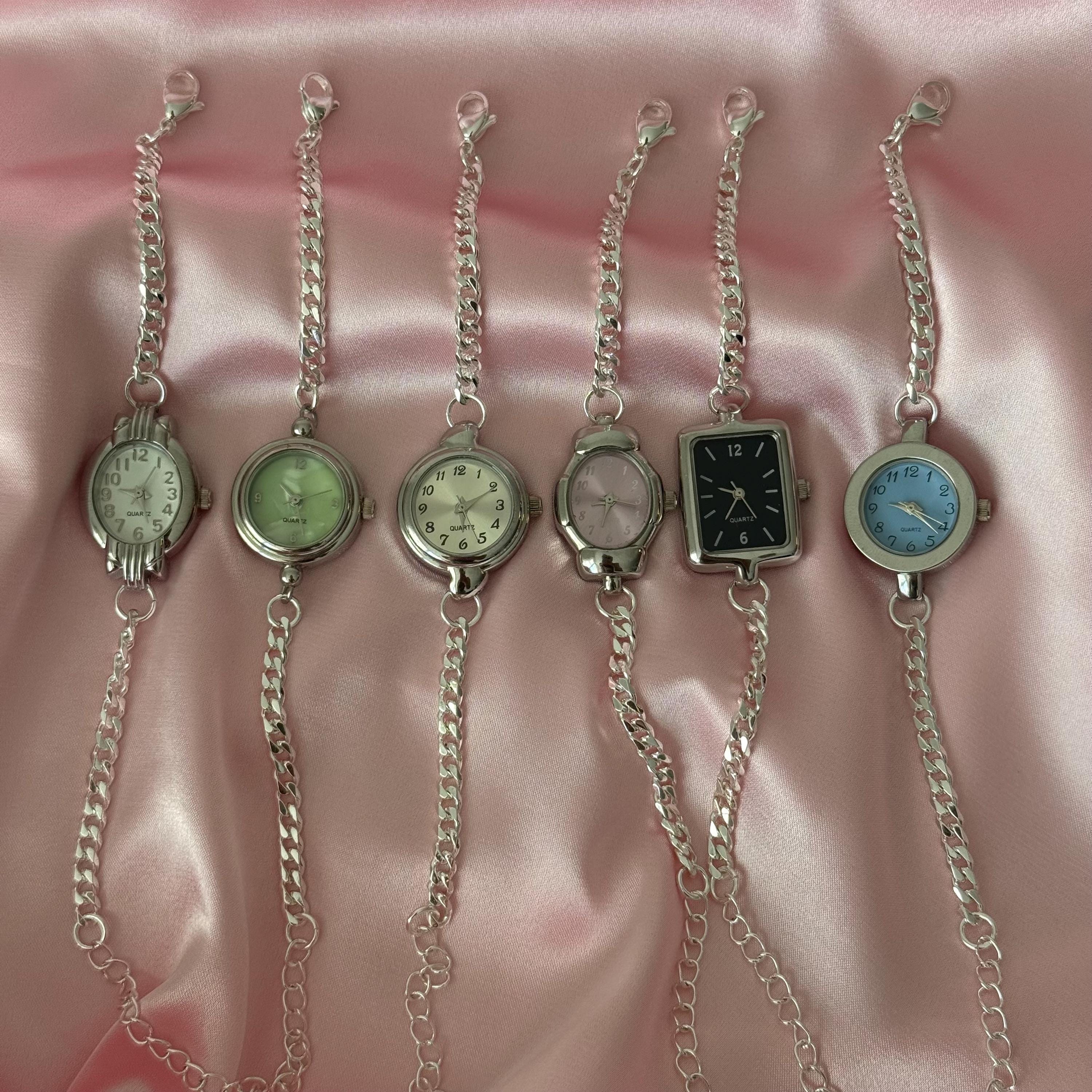 Silver Chain Watch Bracelet • Vintage Style Stainless Steel Women's Watch