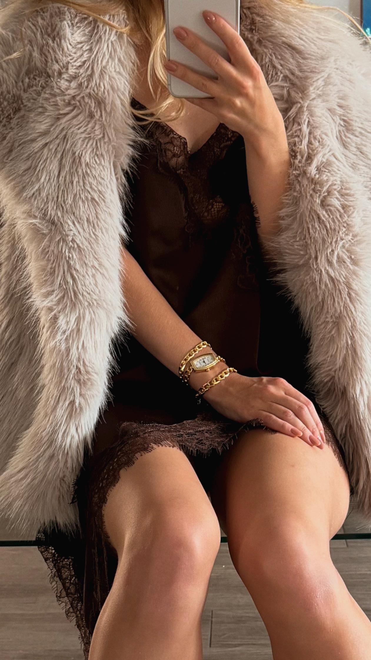 Gold Chain Wrap Watch Bracelet • 18K Gold Plated, Vintage Style