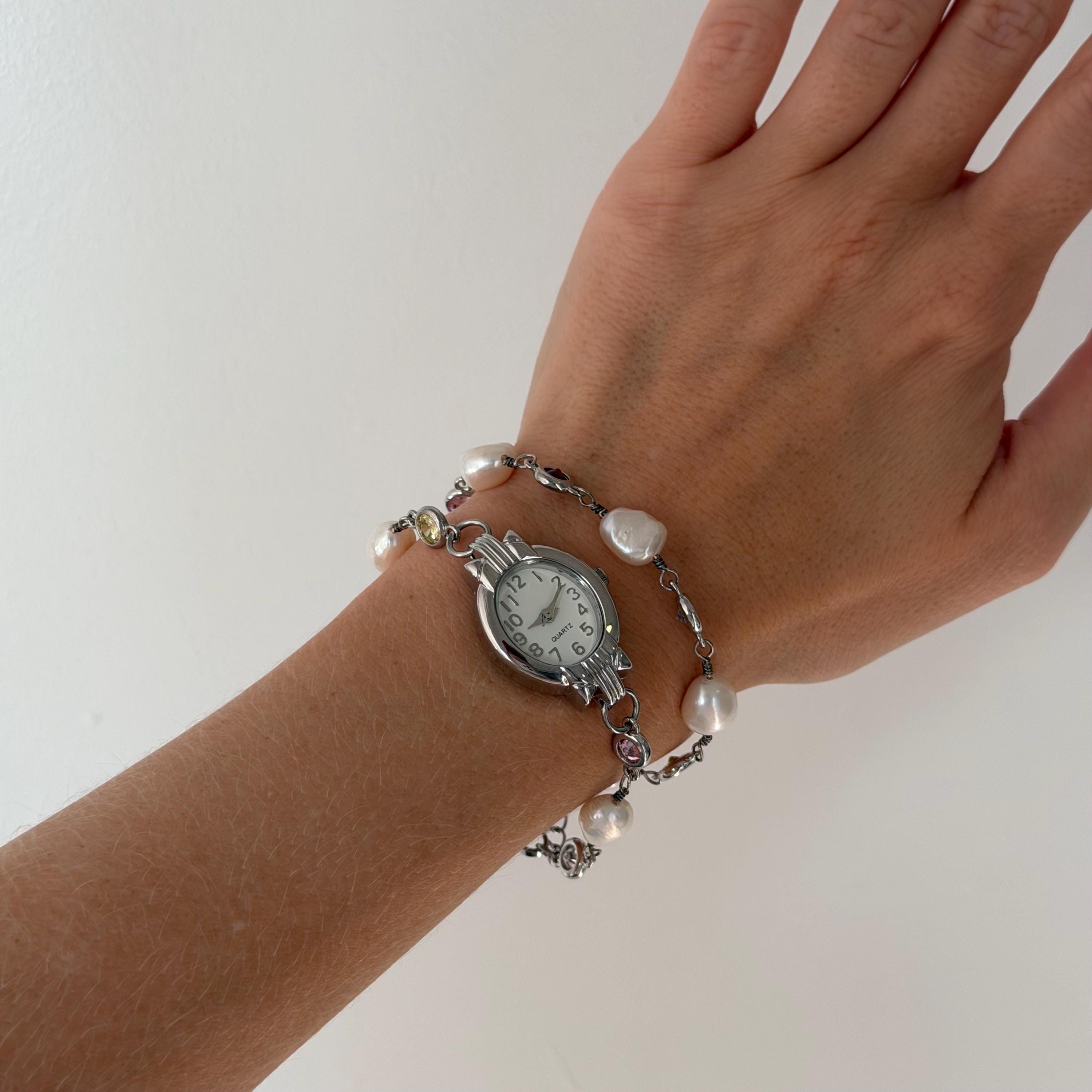 Handmade Pearl Watch Bracelet – Elegant & Unique Jewelry for Women