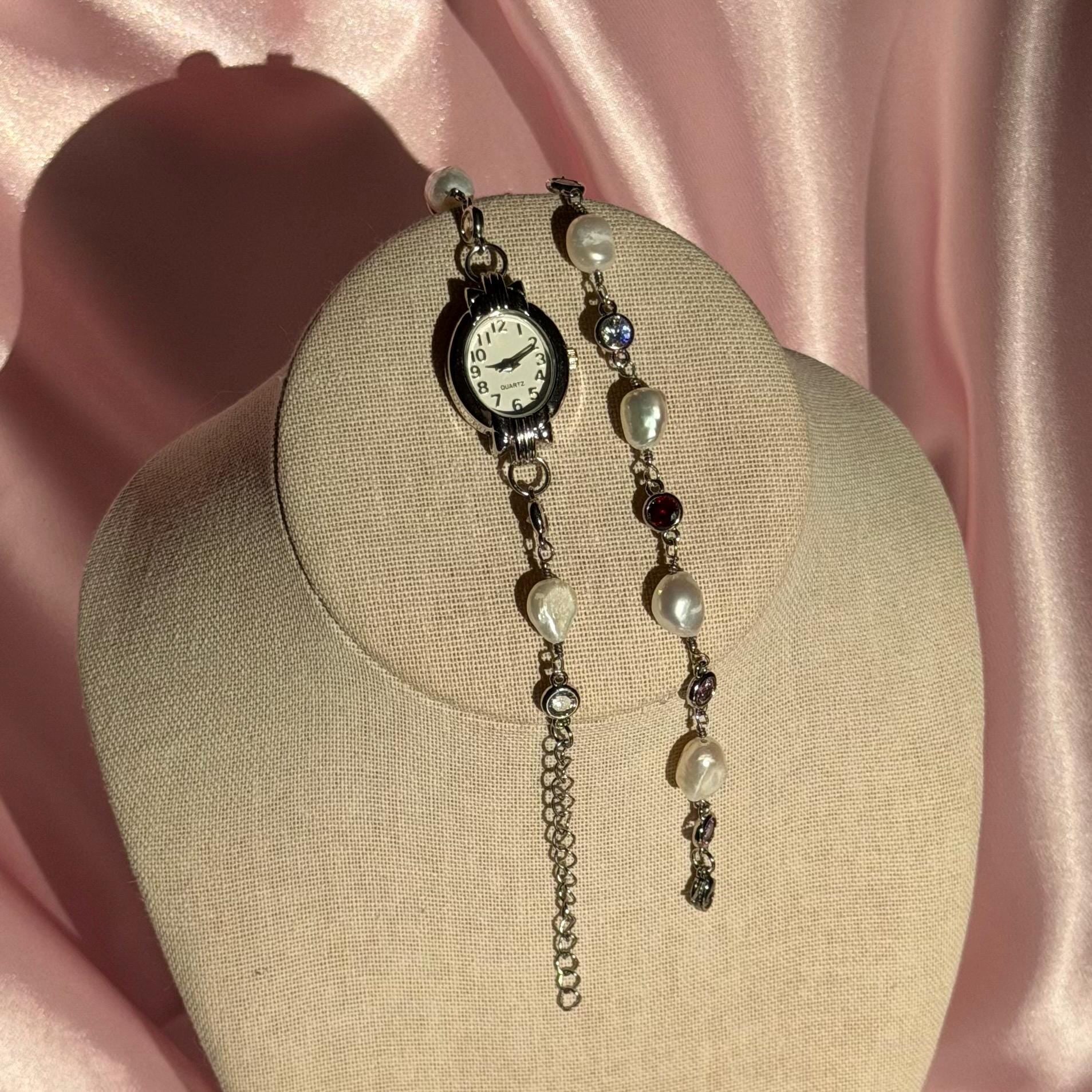 Handmade Pearl Watch Bracelet – Elegant & Unique Jewelry for Women