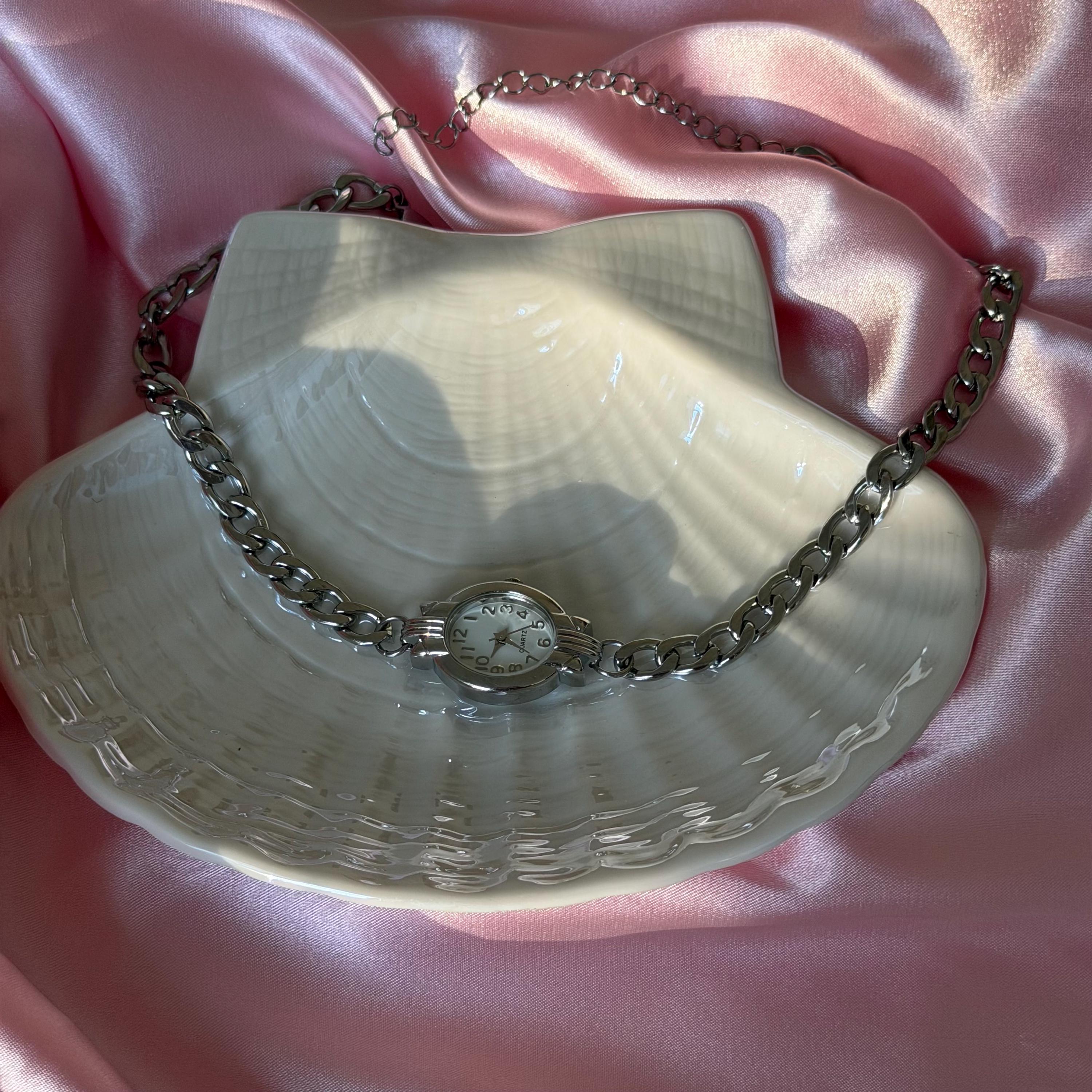 Watch Choker Oval Face Necklace