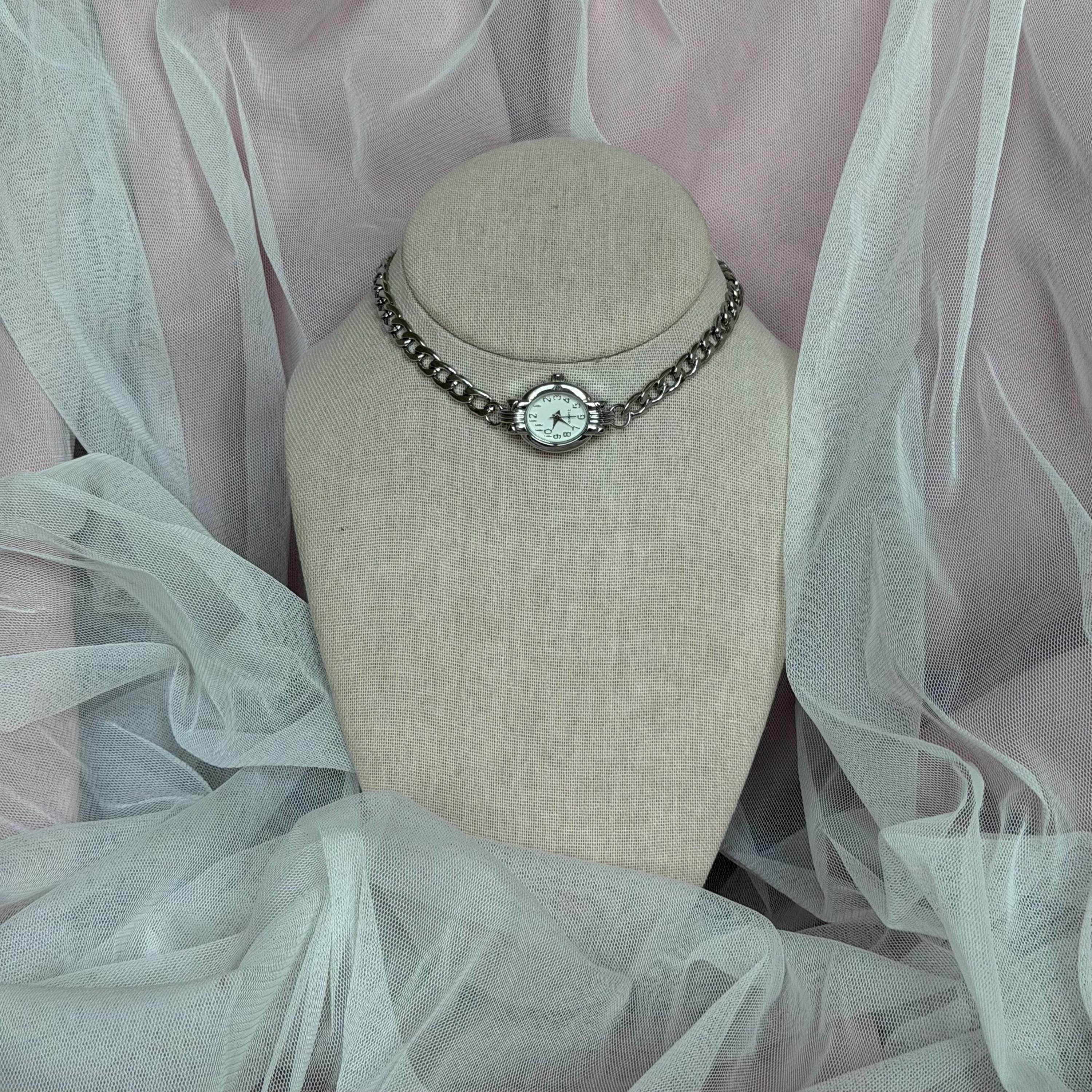 Watch Choker Oval Face Necklace