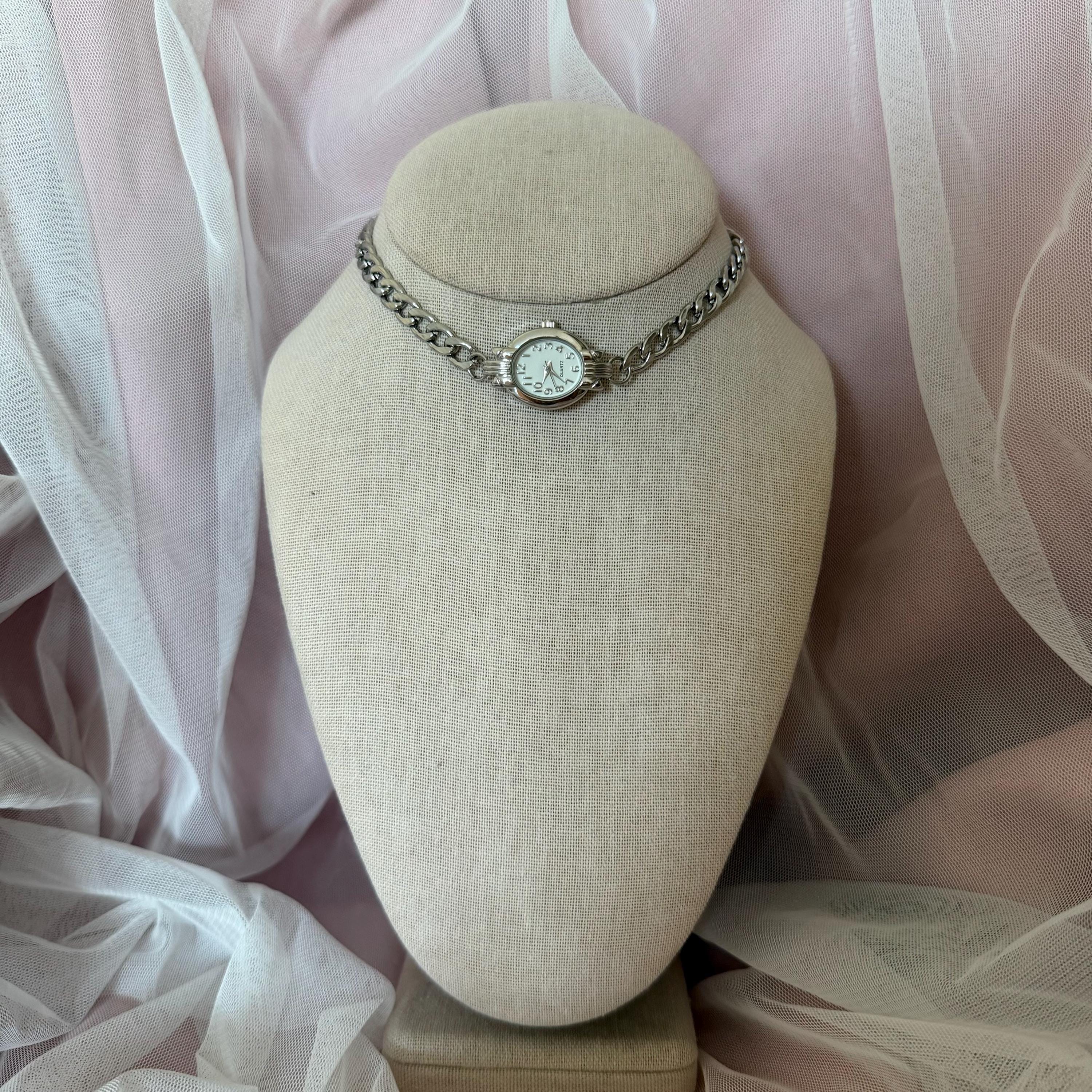 Watch Choker Oval Face Necklace