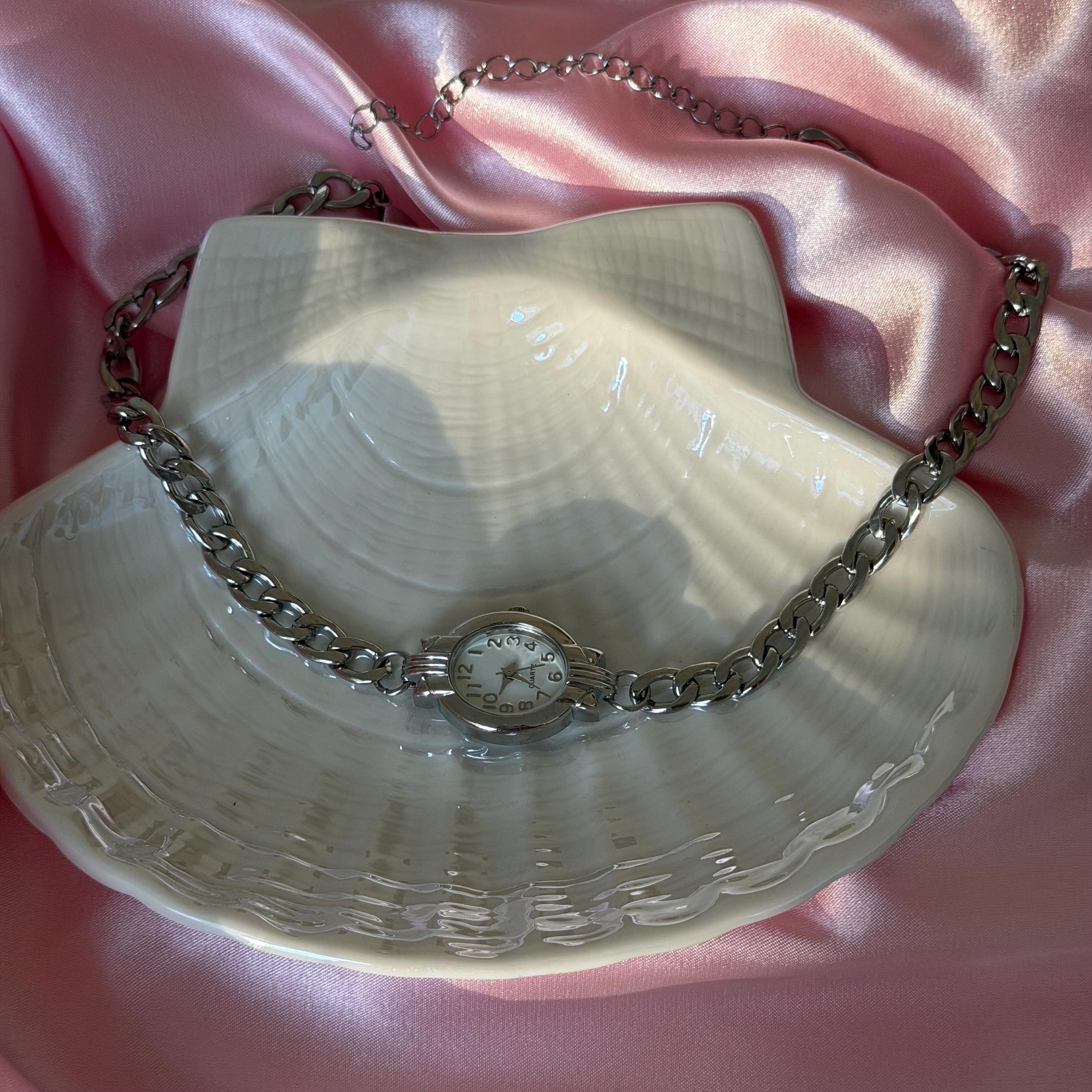 Watch Choker Oval Face Necklace