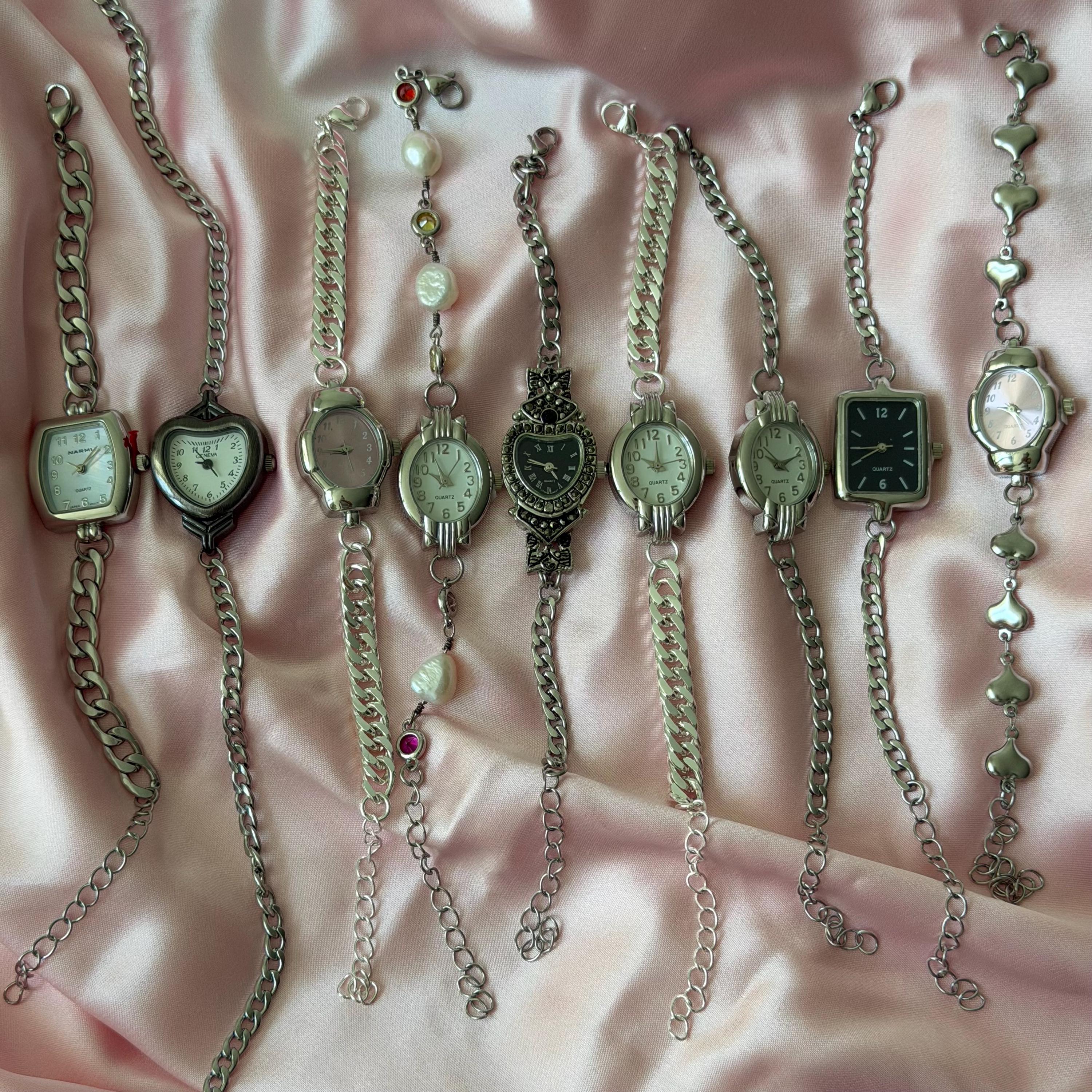 Handmade Silver Bracelet Watch Collection — 9 Designs