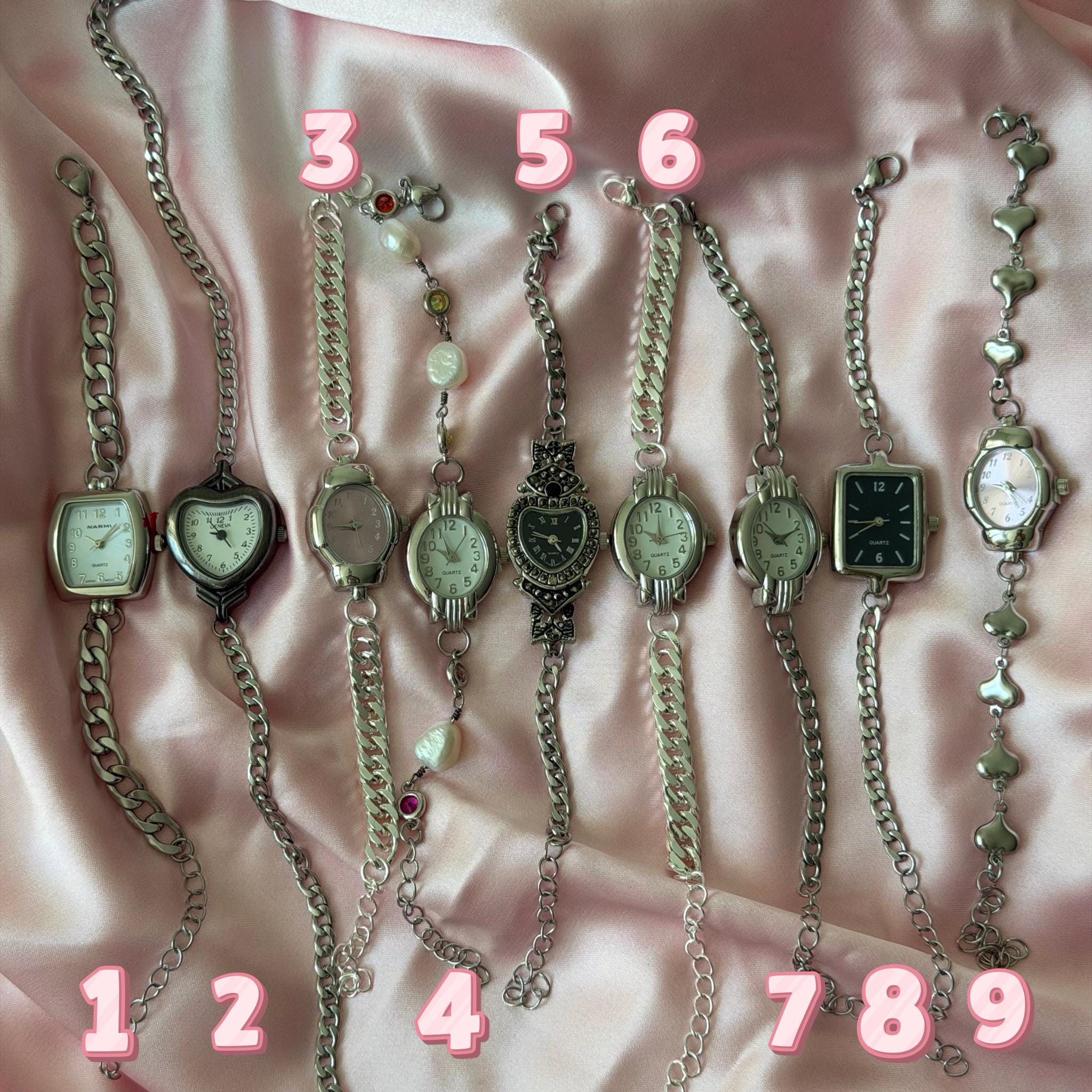 Handmade Silver Bracelet Watch Collection — 9 Designs