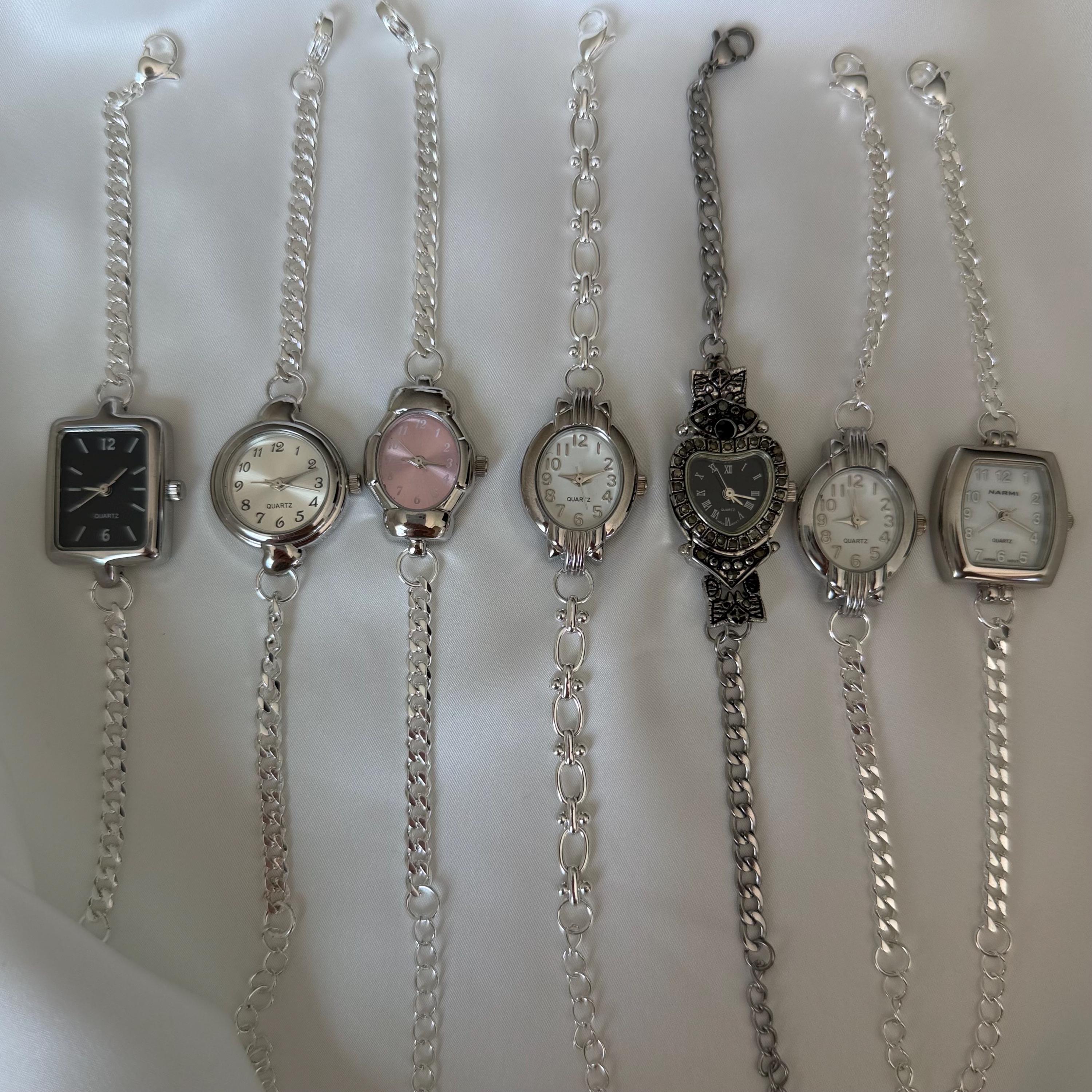 Silver Chain Watch Bracelet • Vintage Style Stainless Steel Women's Watch