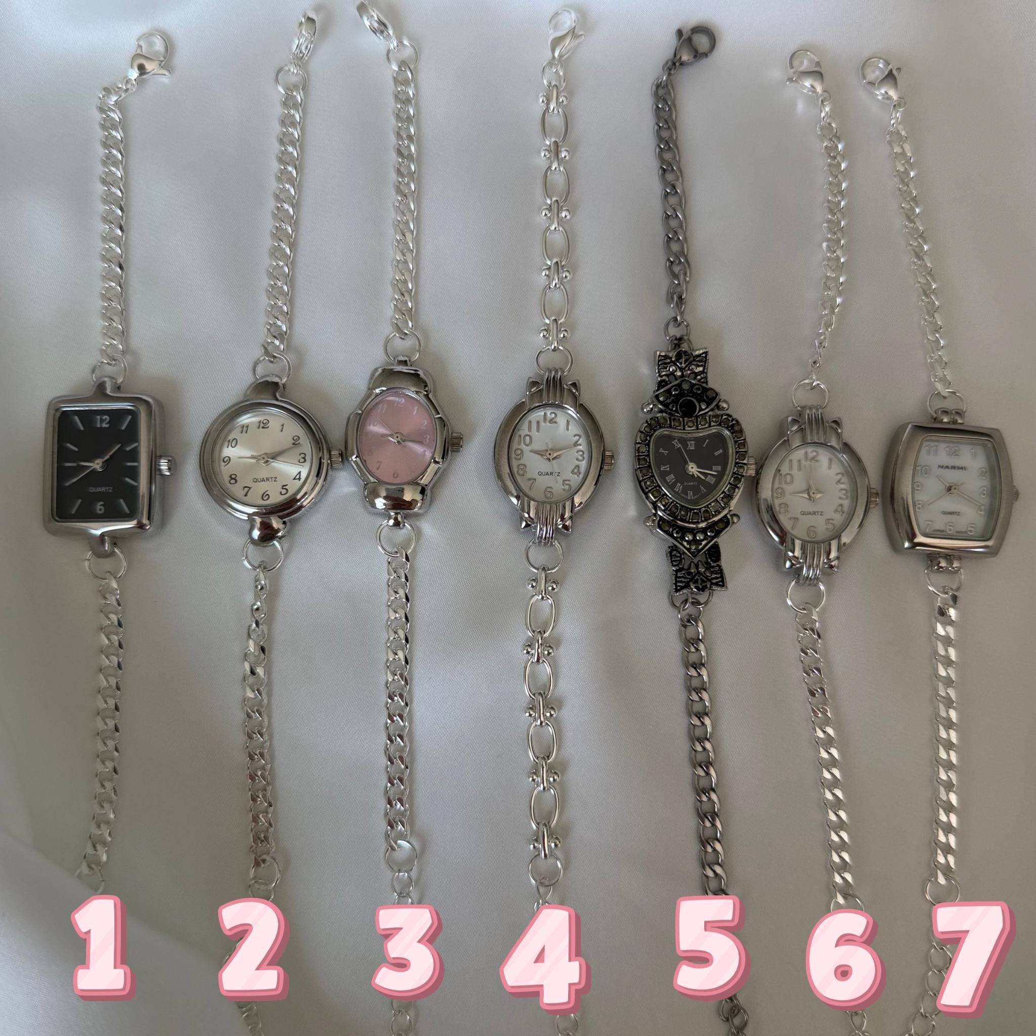 Silver Chain Watch Bracelet • Vintage Style Stainless Steel Women's Watch
