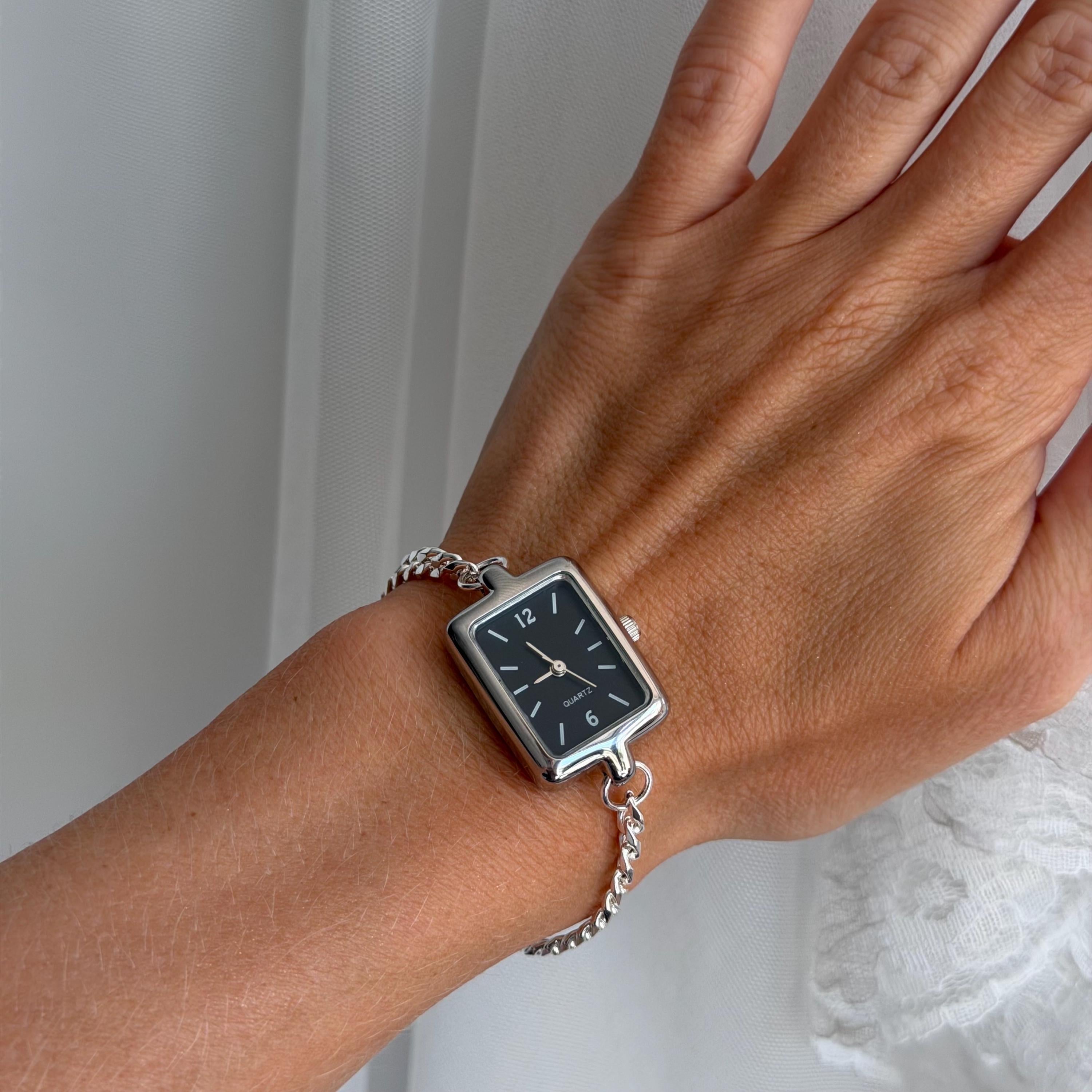 Silver Chain Watch Bracelet • Vintage Style Stainless Steel Women's Watch