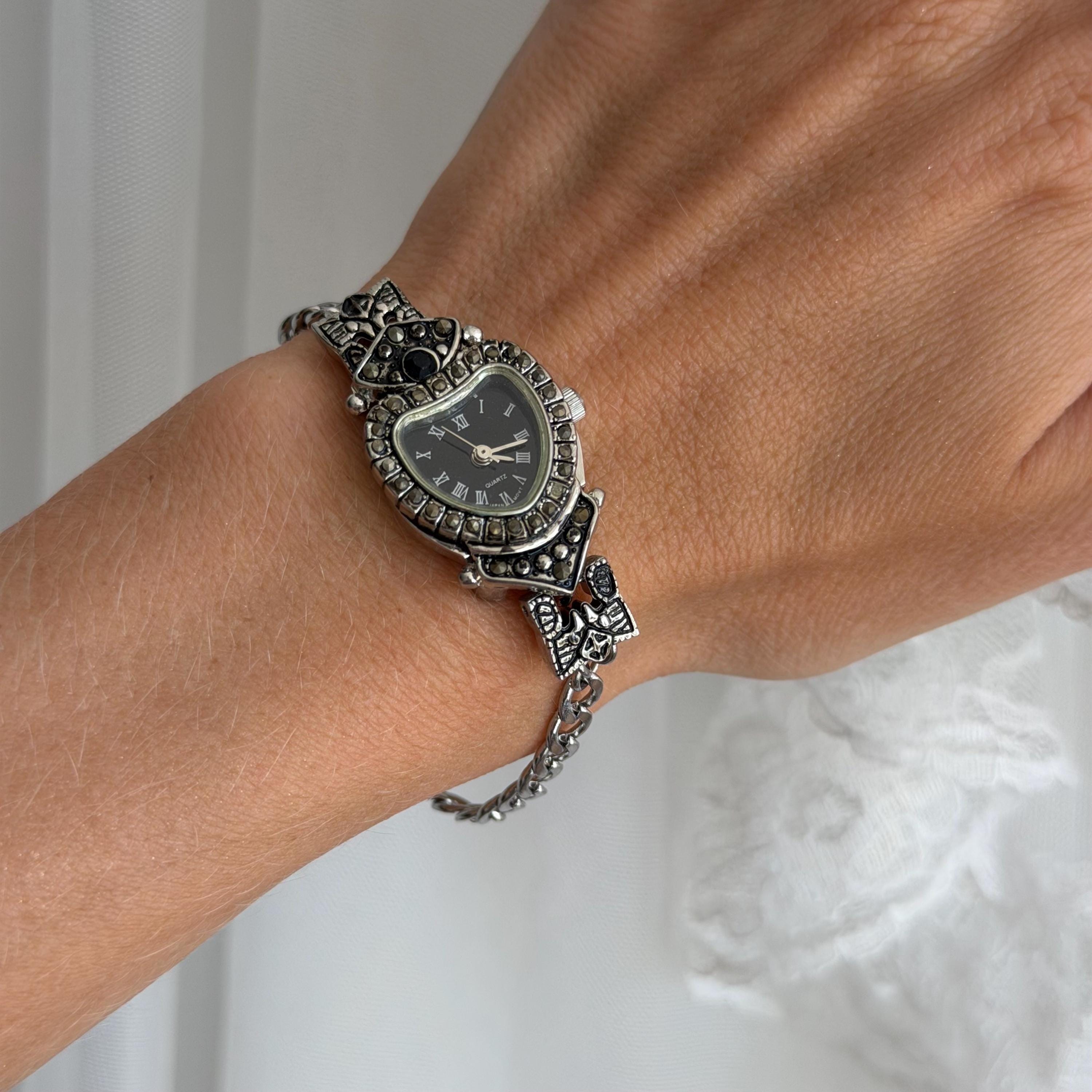Silver Chain Watch Bracelet • Vintage Style Stainless Steel Women's Watch