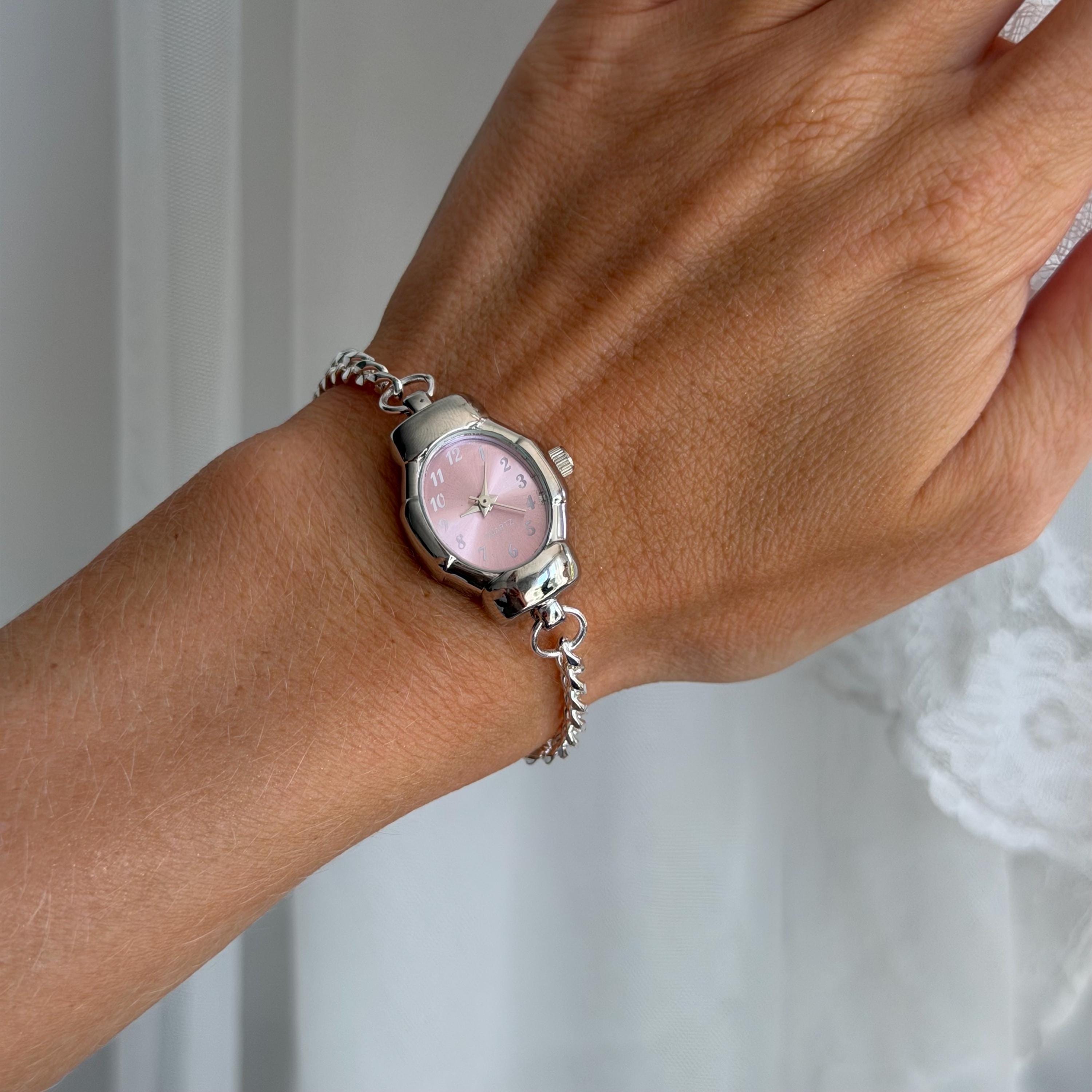 Silver Chain Watch Bracelet • Vintage Style Stainless Steel Women's Watch
